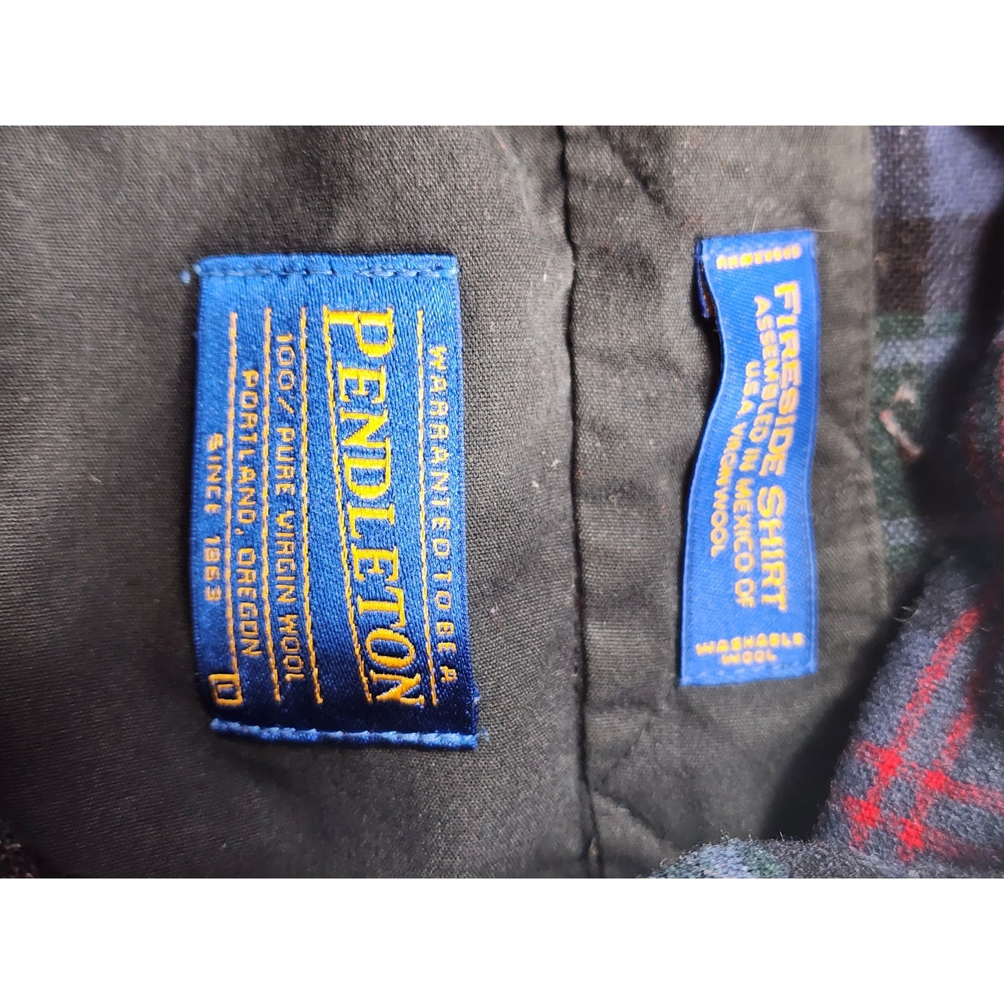 Pendleton Fireside Flannel Shirt Mens Large Wool Tartan Plaid Vintage Lumberjack