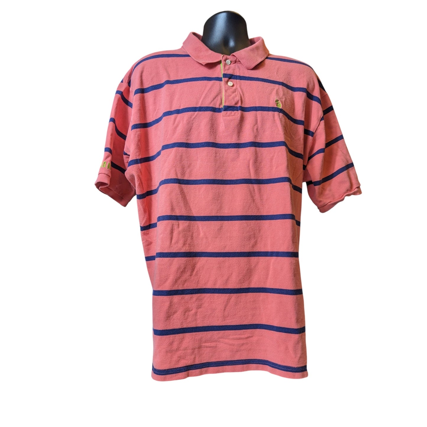 U.S. Polo Assn. Coral Polo Shirt Mens 3XLT Striped Short Sleeve Cotton Classic