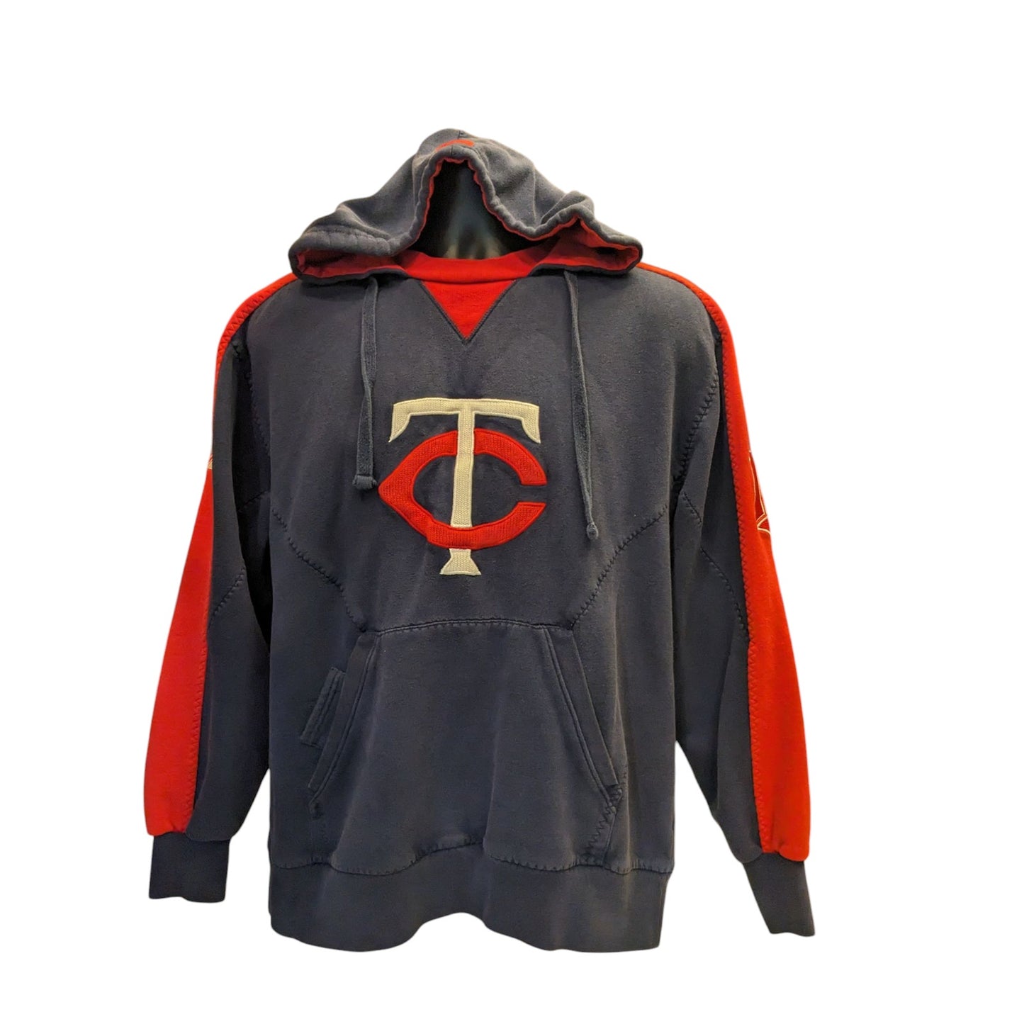Majestic Minnesota Twins Hoodie Men Large Pullover Sweatshirt Vintage Kangaroo