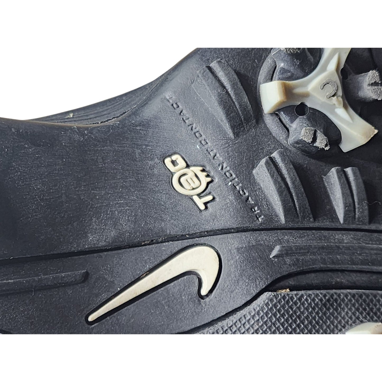 Nike Golf Shoes Mens 9 Air Rival Plus Black Leather Spiked Cleats 552083-001