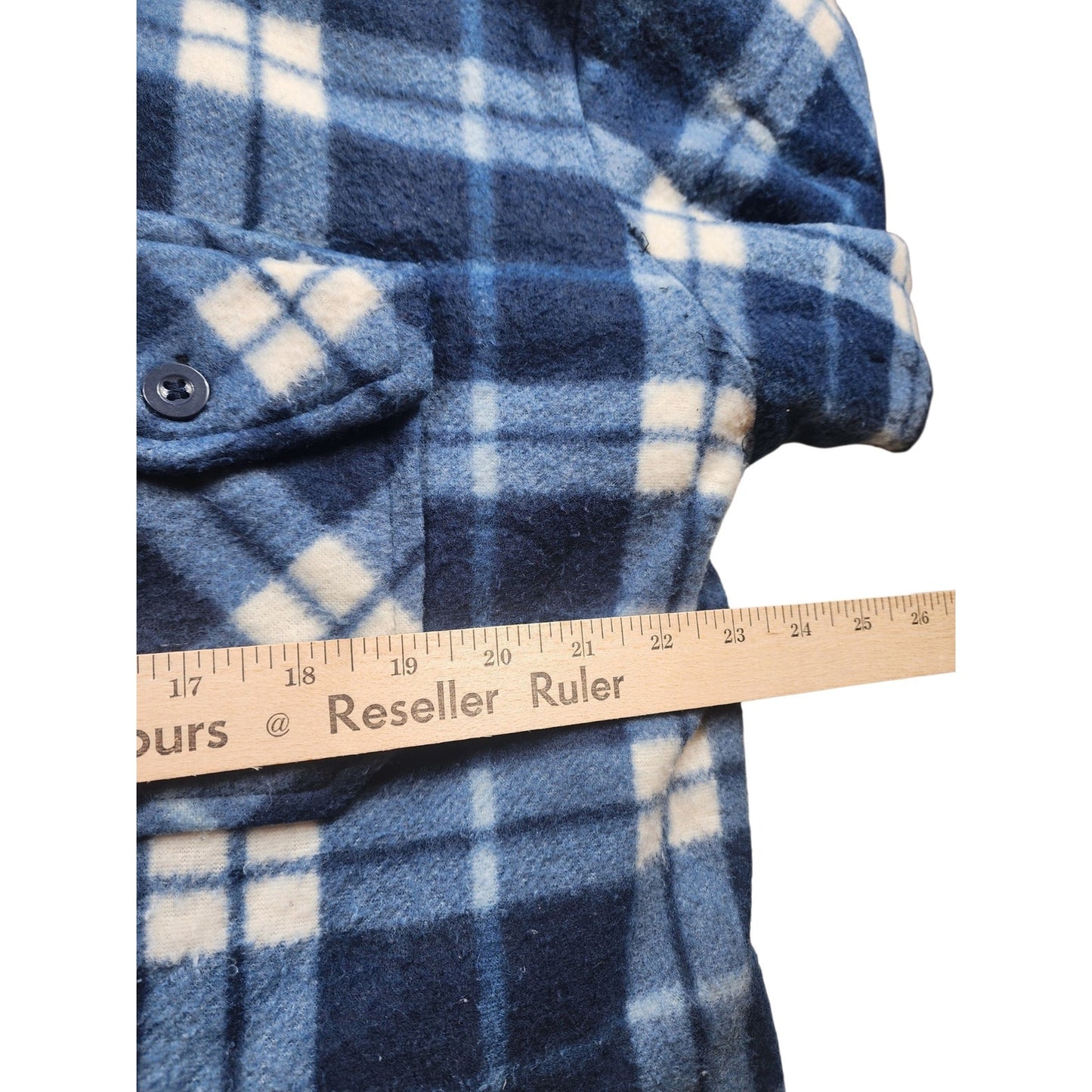 Estrellas Fleece Shirt Jacket Men XL Plaid Zip Sherpa Shacket Flannel Lumberjack