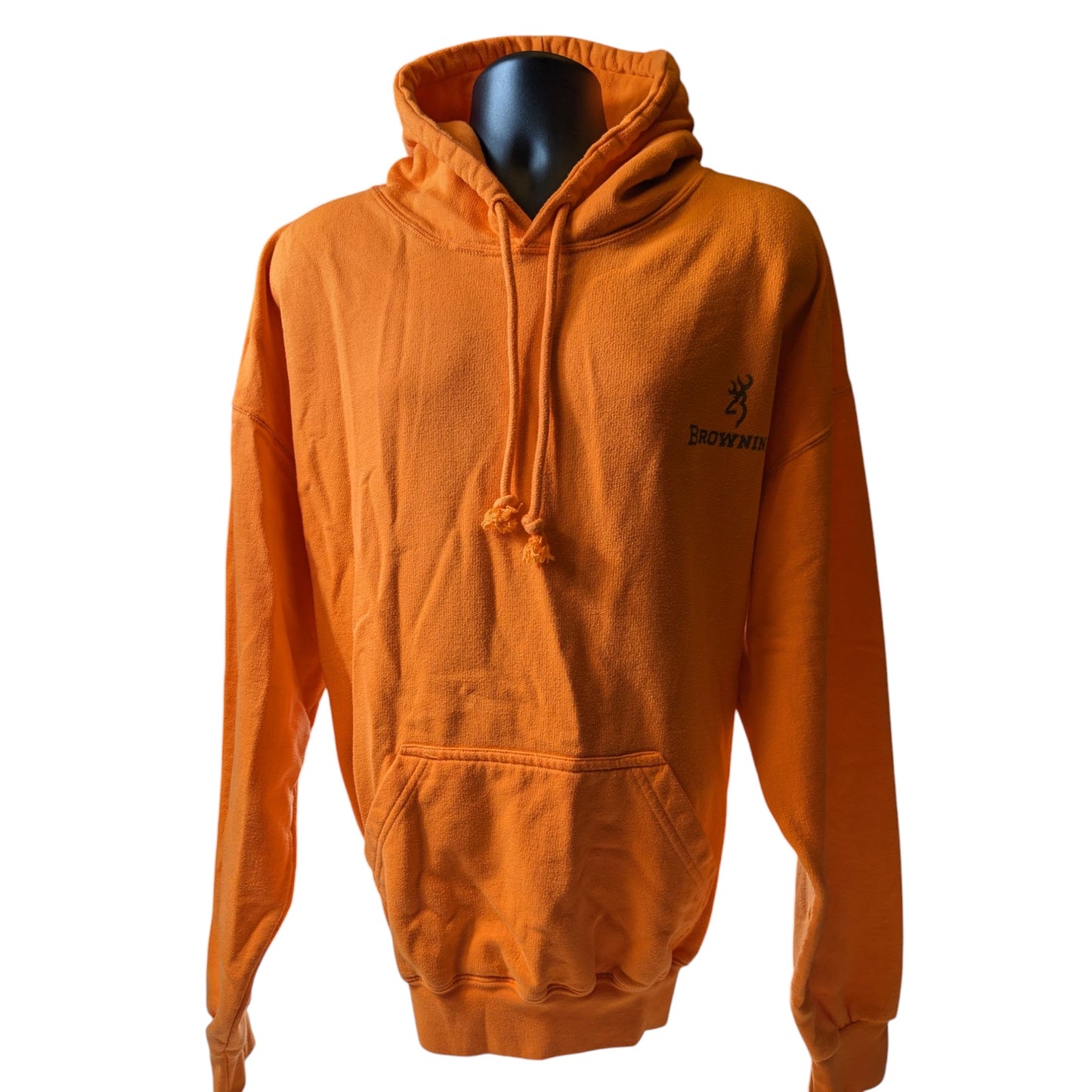 Browning Orange Hoodie Mens 2XL Hunting Sweatshirt Pullover Hiking Kangaroo
