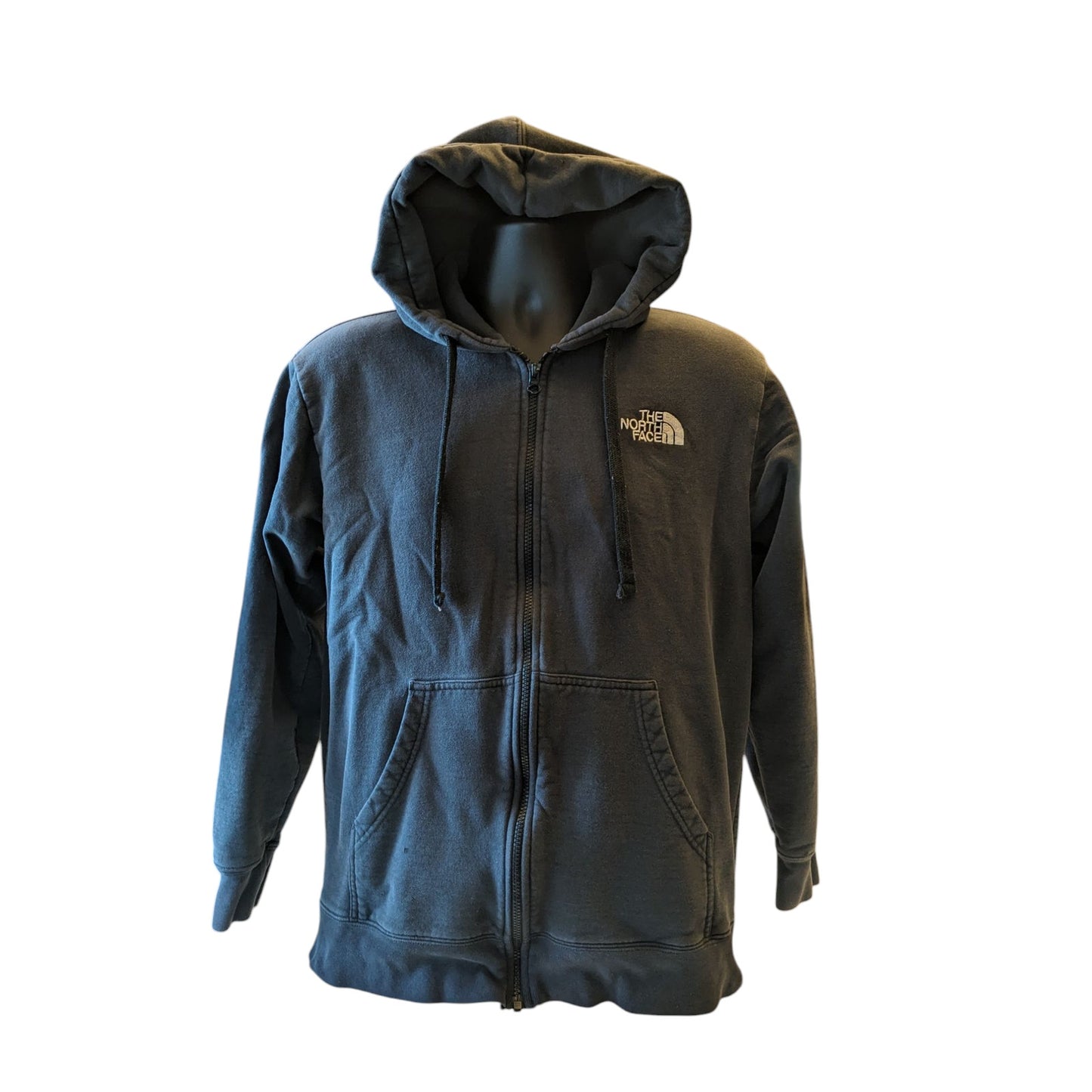 North Face Hoodie Mens Large Logo Sweatshirt Full Zip Drawstring Kangaroo Pocket
