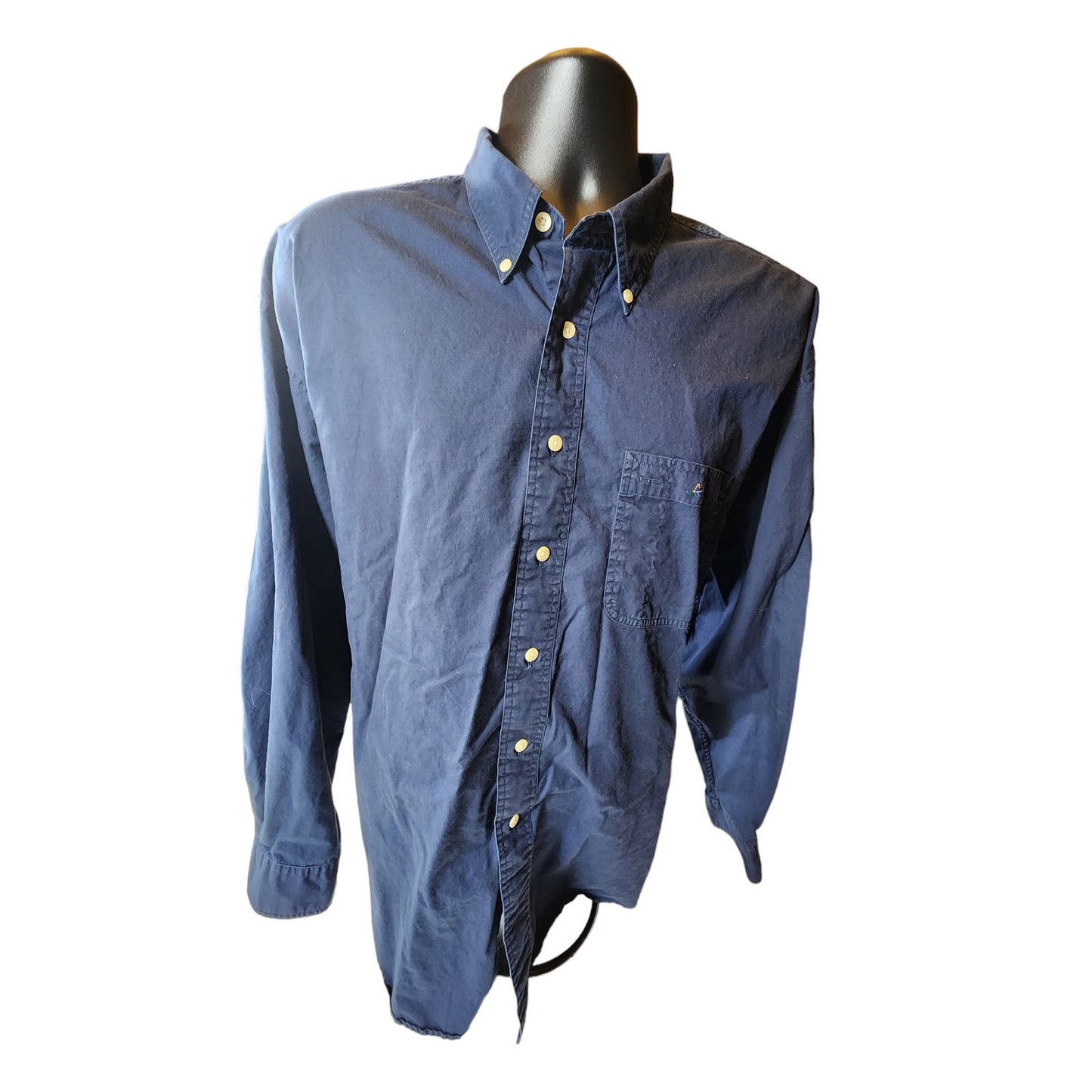 Greg Norman Golf Shirt Mens Size XL Long Sleeve Blue Sports Button Down Collar