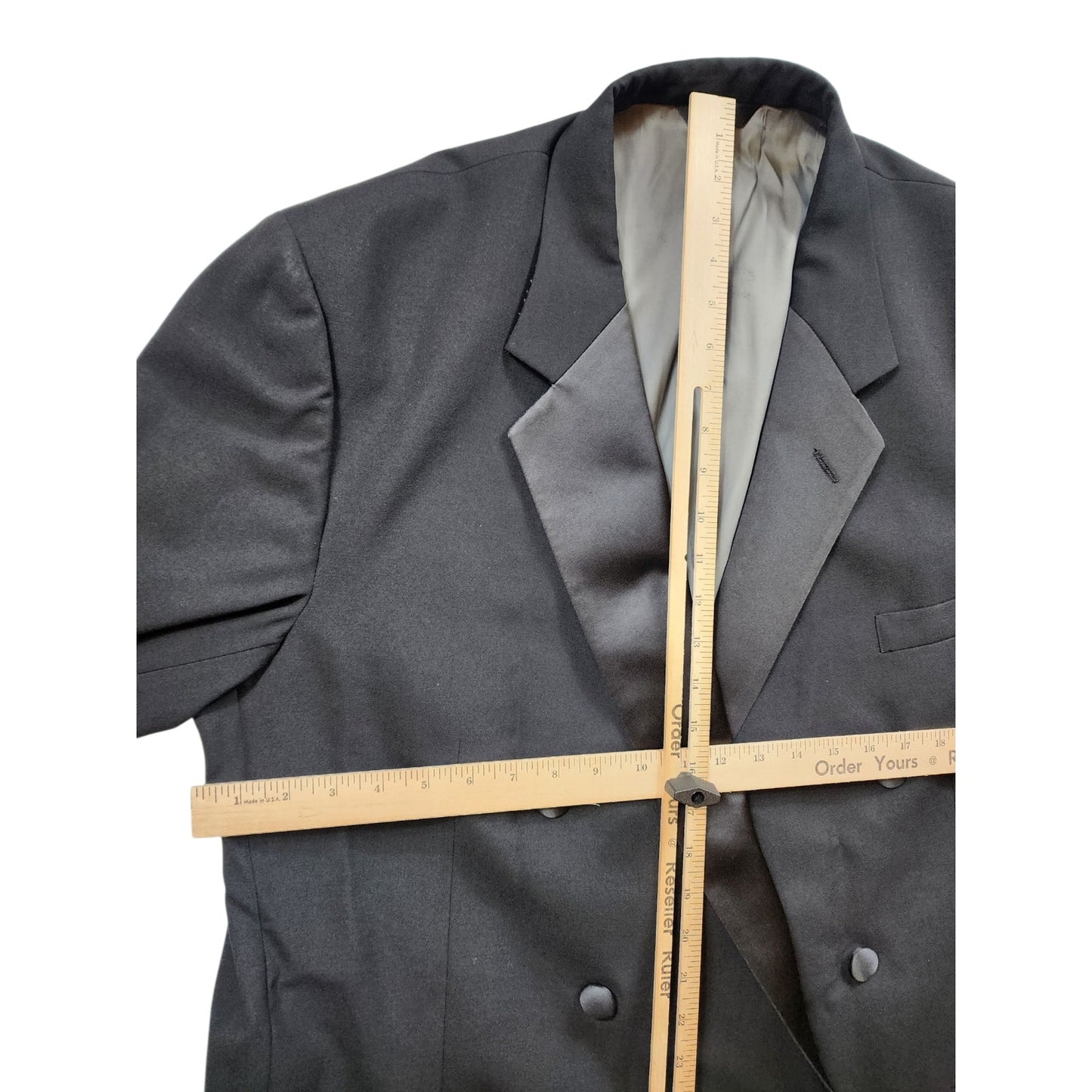 Perry Ellis Double Breasted Suit Jacket 50 Long Tuxedo Style Formal Blazer USA