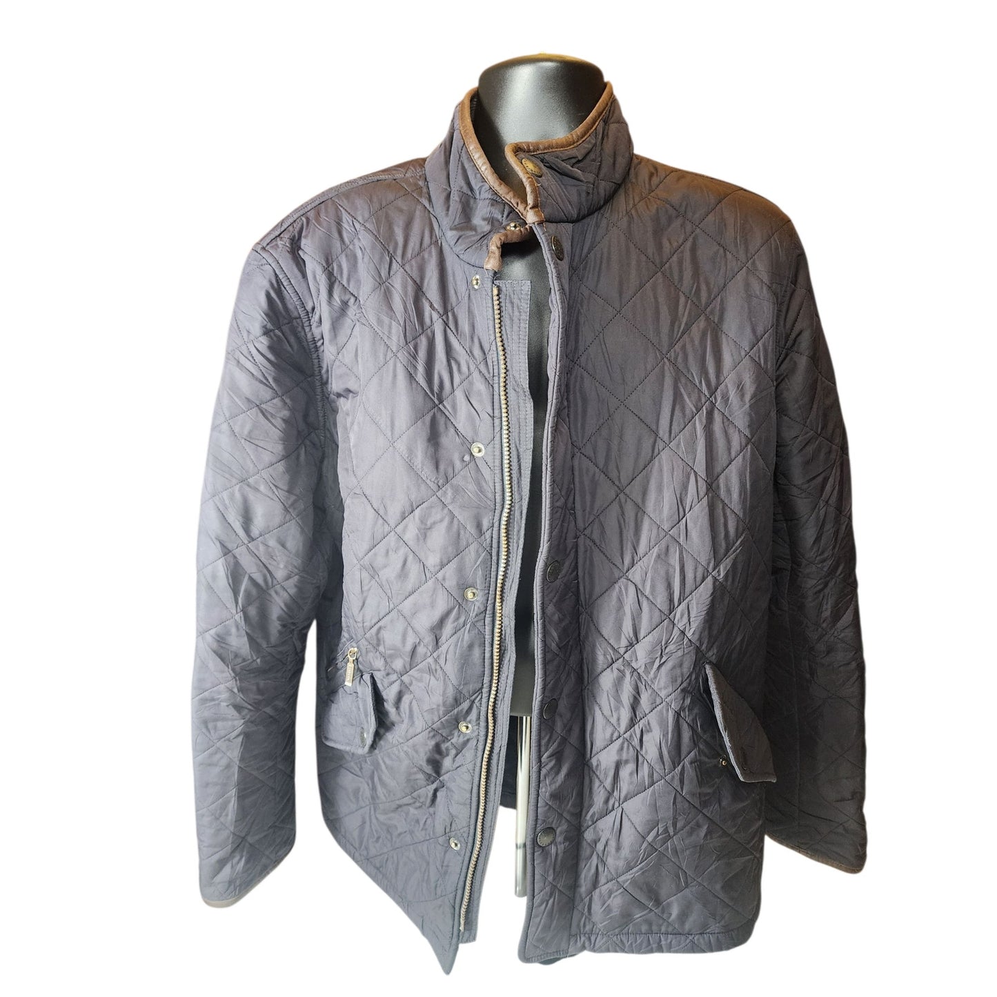 Barbour Quilted Jacket Mens Medium Navy Blue Classic Country Heritage British