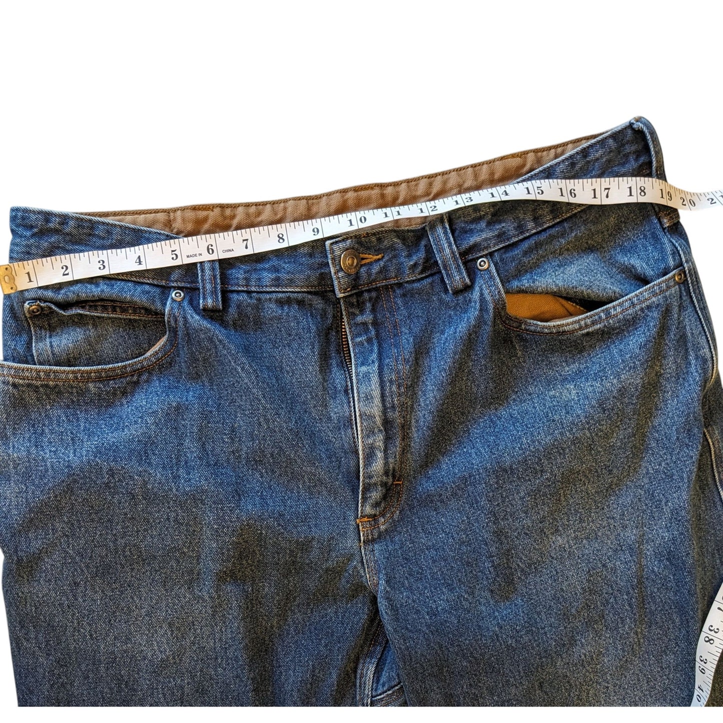 Duluth Trading Jeans Men 38x30 Blue Denim Workwear Pant Durable Rugged Carpenter