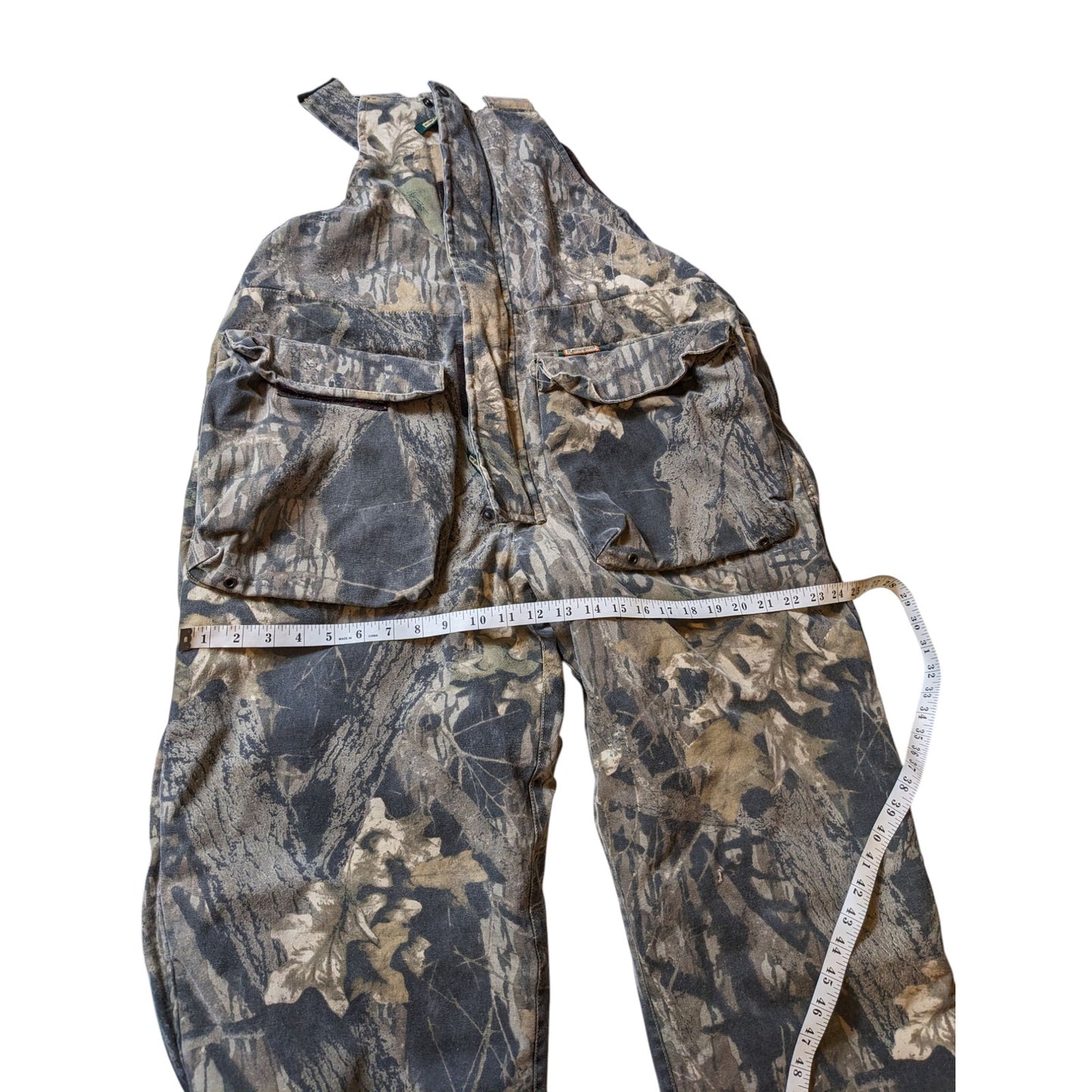 Remington Camo Insulated Overalls Men Large Mossy Oak Tree Hunting Snow Bibs