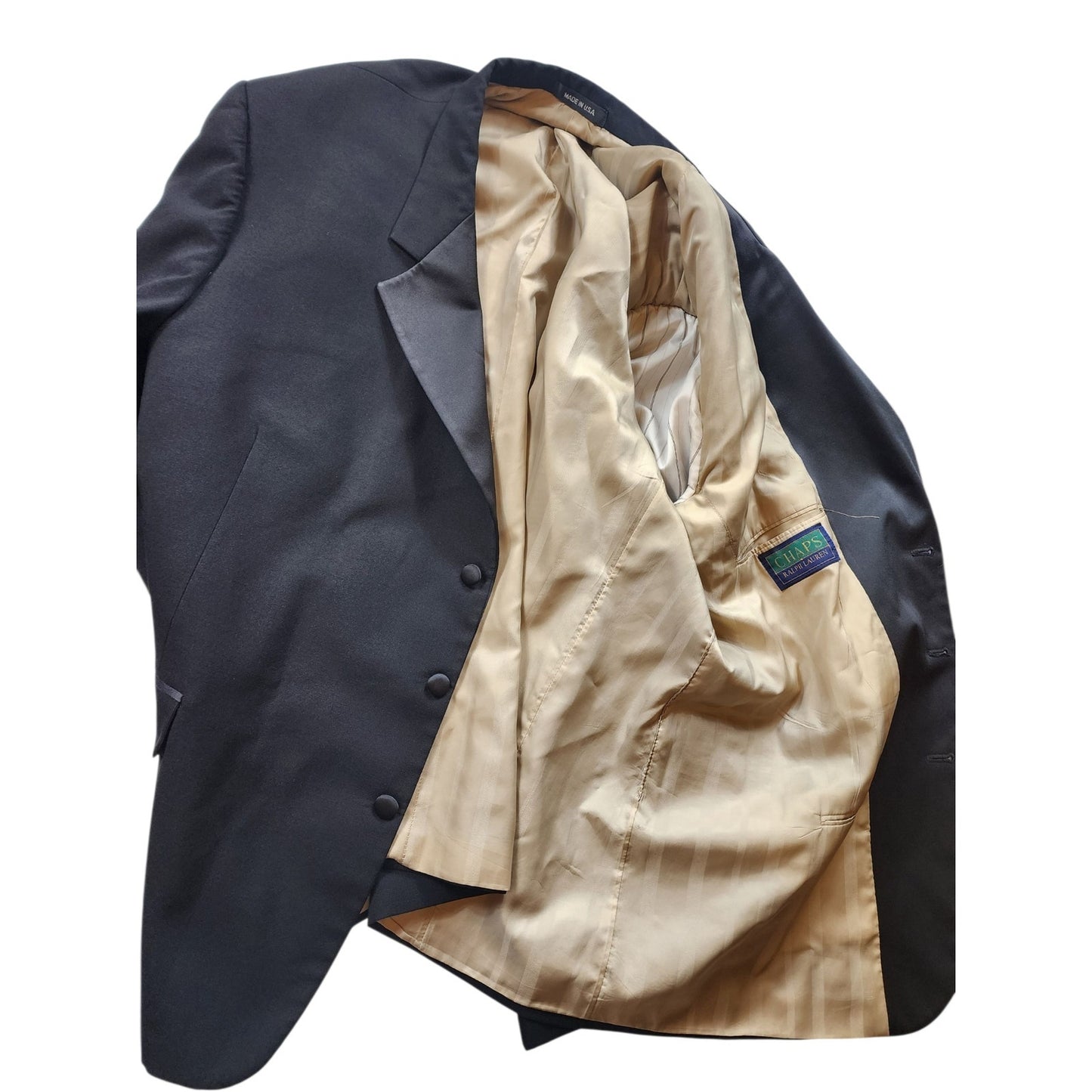 Chaps Ralph Lauren Mens 56R Tuxedo Blazer Jacket 3 Button Formal Dinner USA Made