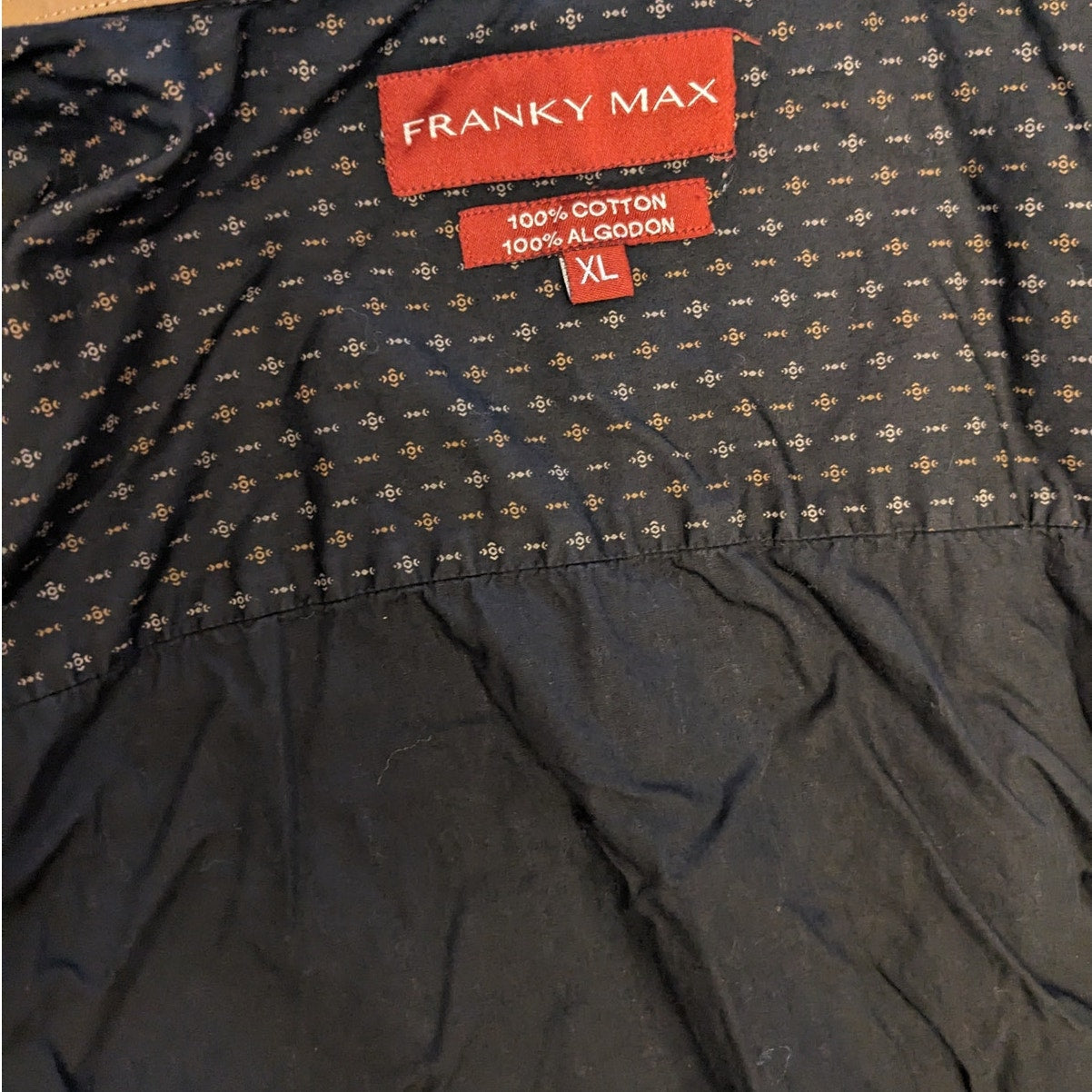 Franky Max Shirt Mens XL Short Sleeve Button Casual Collared Geometric Pattern