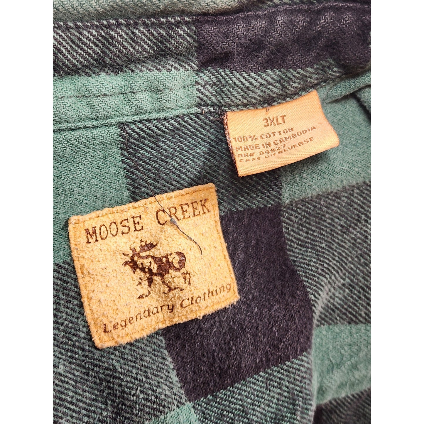 Moose Creek Flannel Shirt Men 3XLT Buffalo Plaid Button Up Workwear Lumberjack