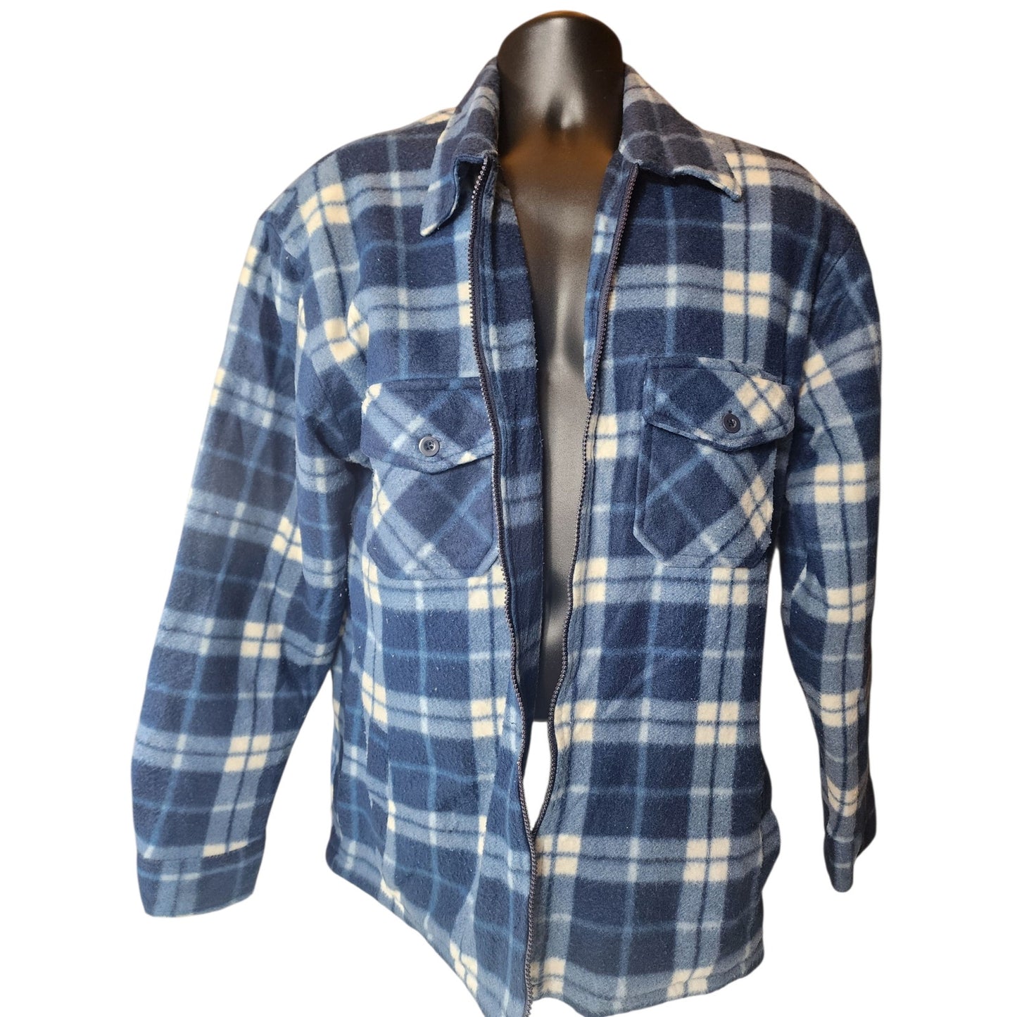 Estrellas Fleece Shirt Jacket Men XL Plaid Zip Sherpa Shacket Flannel Lumberjack