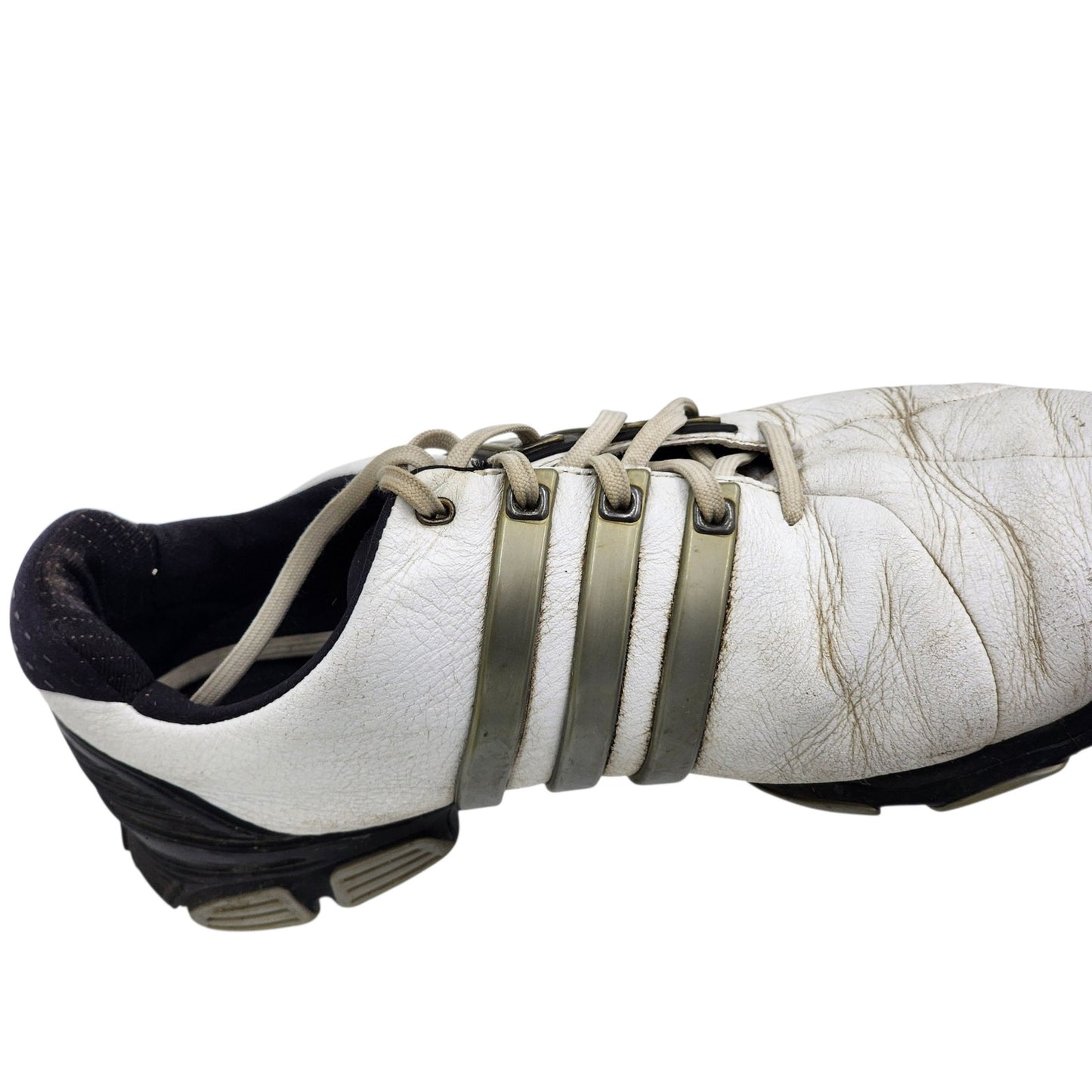 Adidas Golf Shoes Tour360 Mens 9 White Leather FitFOAM Climaproof Spiked 791003
