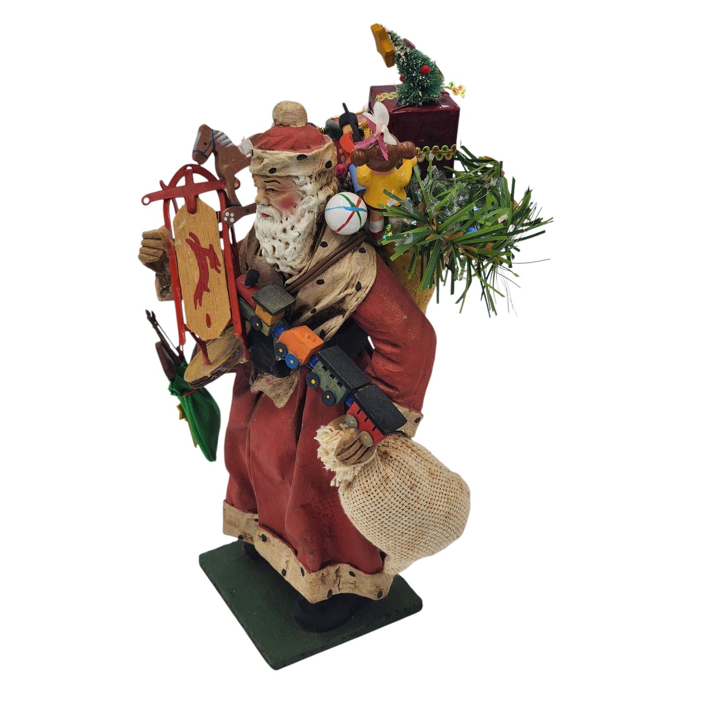 Vintage Italian Santa Figurine Italy HandPainted Old World Christmas Decor 10"