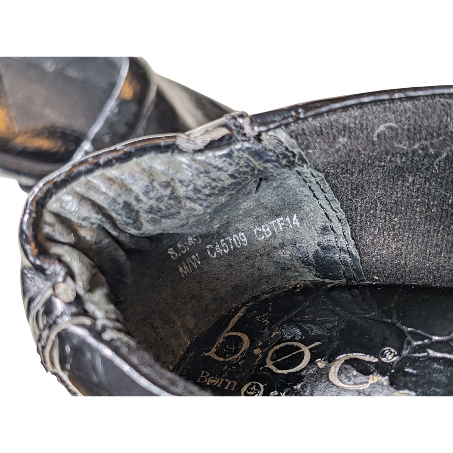 Born Shoes Womens 8.5 Black Embossed Leather Clogs Comfort Slip On Shoes Nursing