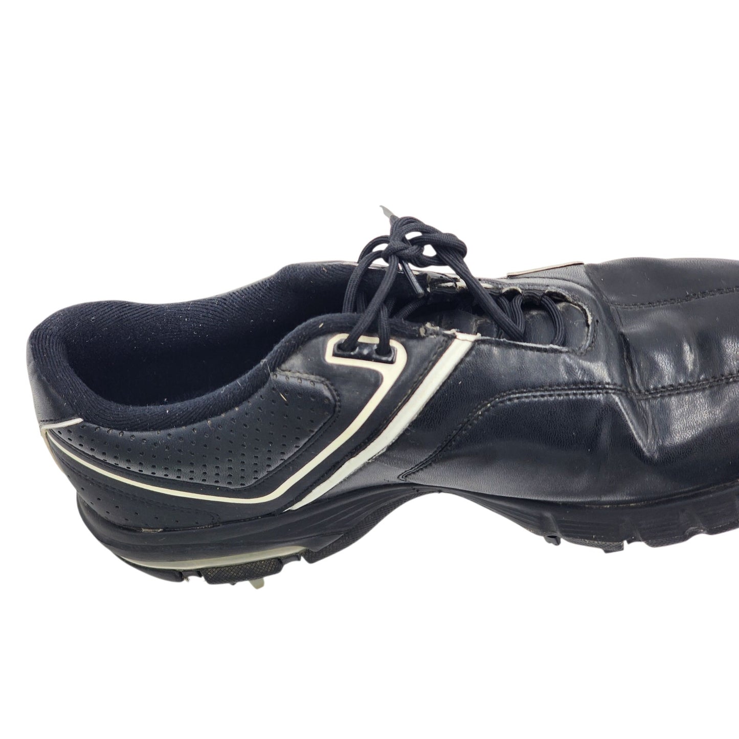 Nike Golf Shoes Mens 9 Air Rival Plus Black Leather Spiked Cleats 552083-001