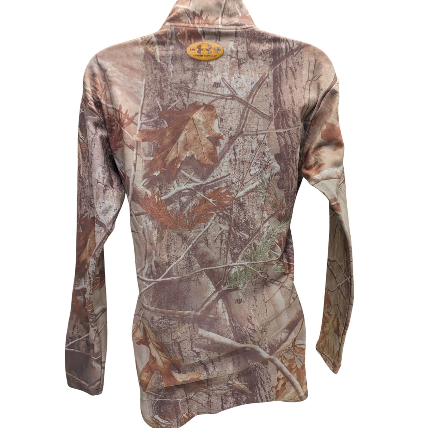 Under Armour Realtree Long Sleeve Mock Neck Shirt Women Large Camo Hunting Hike