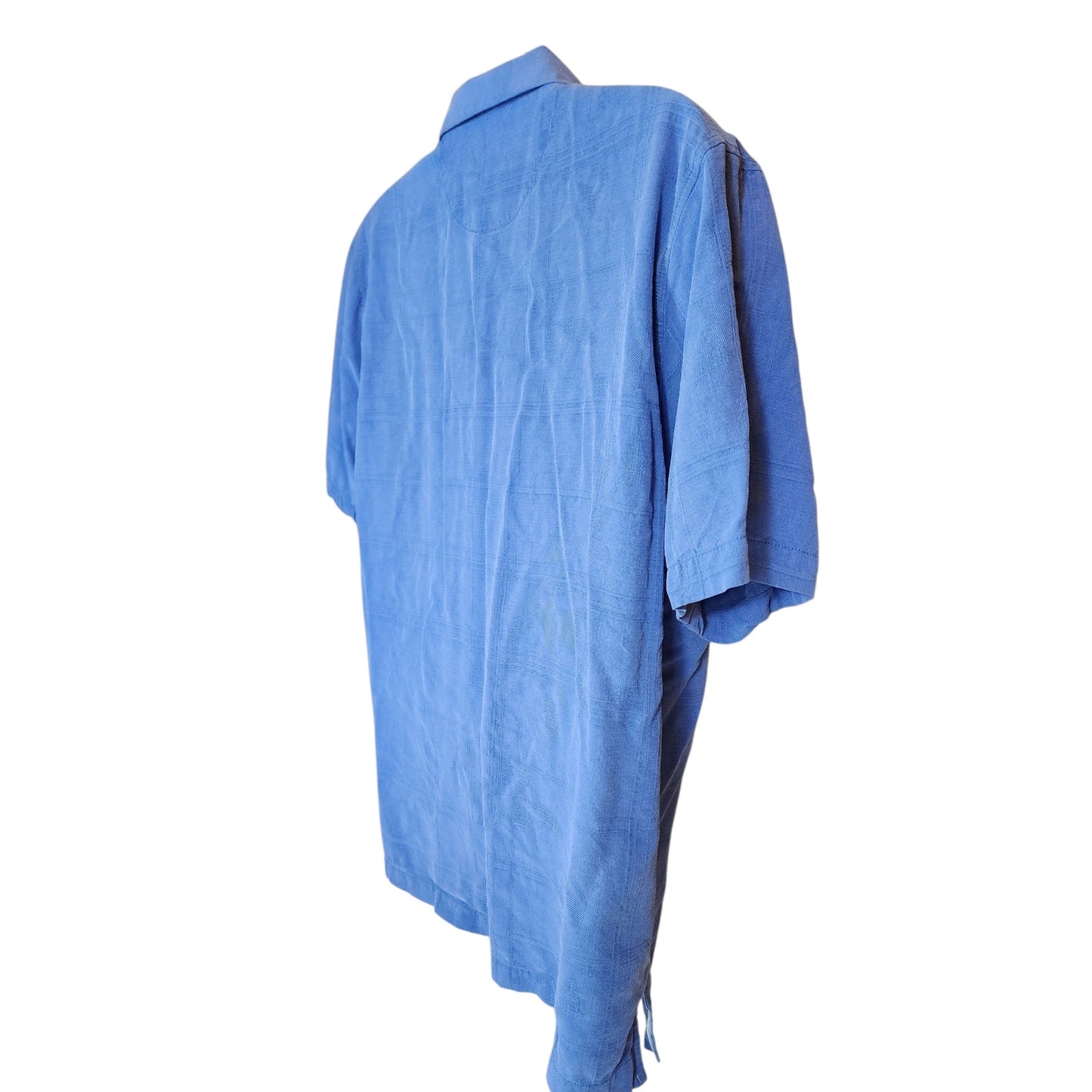 Tommy Bahama Silk Camp Shirt Large Palm Frond Aloha Top Island Vacation Hawaiian