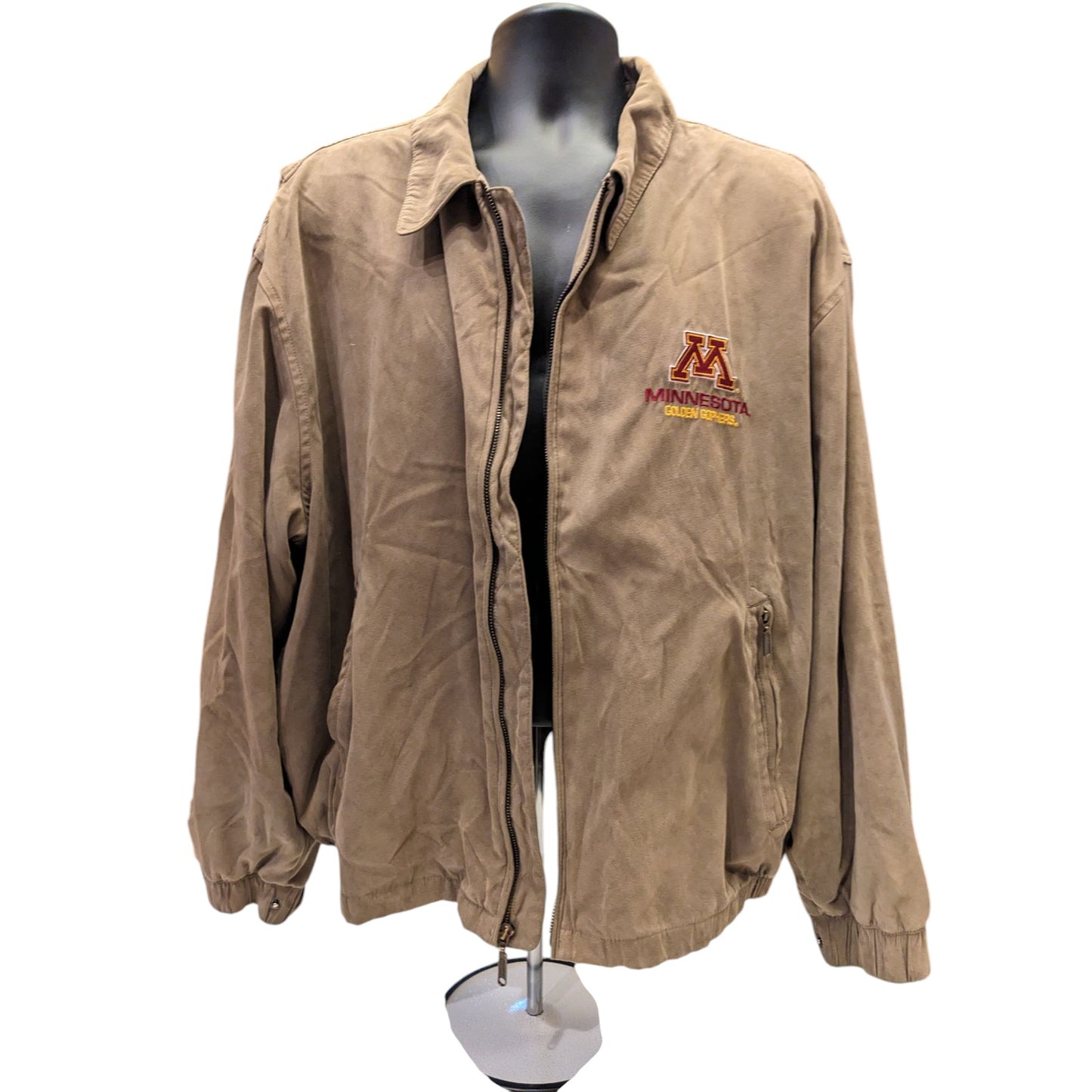 Vintage Minnesota Golden Gophers Men 2XL Jacket Active Zip Bomber Collegiate
