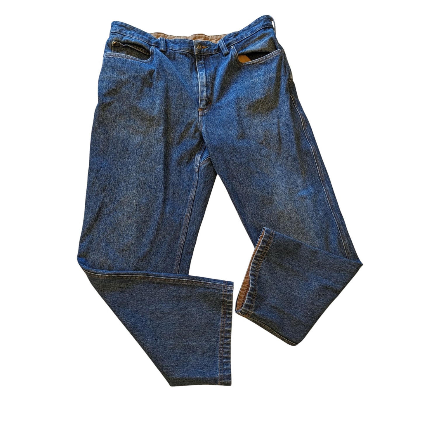 Duluth Trading Jeans Men 38x30 Blue Denim Workwear Pant Durable Rugged Carpenter