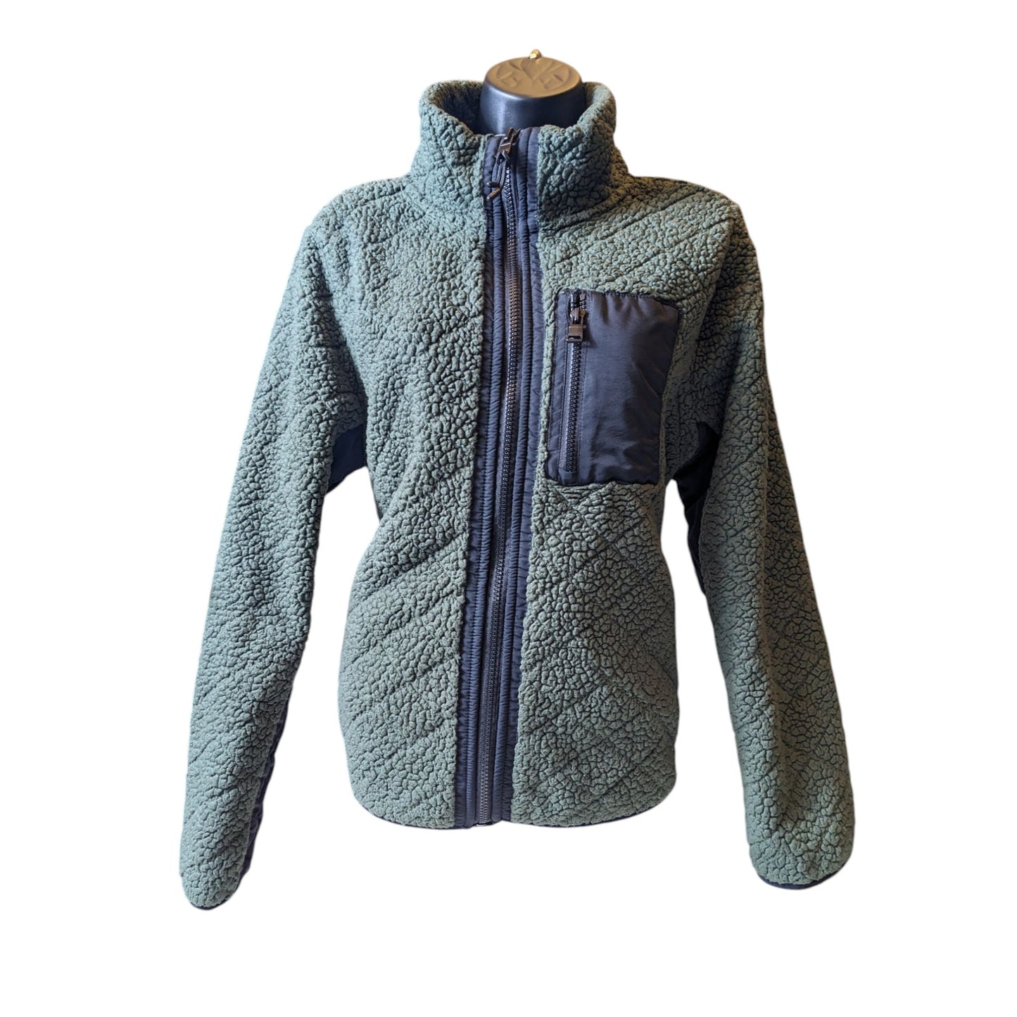 Calvin Klein Performance Fleece Jacket Womens XL Sherpa Zip Outdoor Hiking Layer