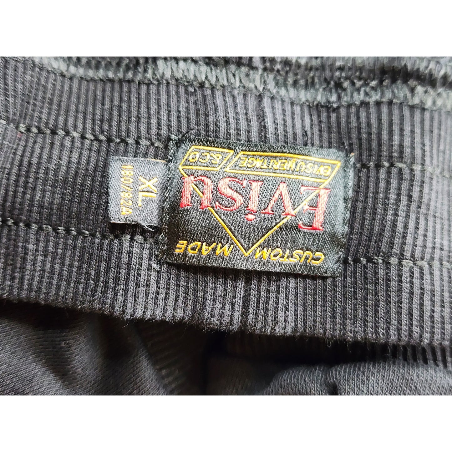 EVISU Heritage Custom XL Sweatpants Red Daicock Graphic Logo Streetwear Joggers