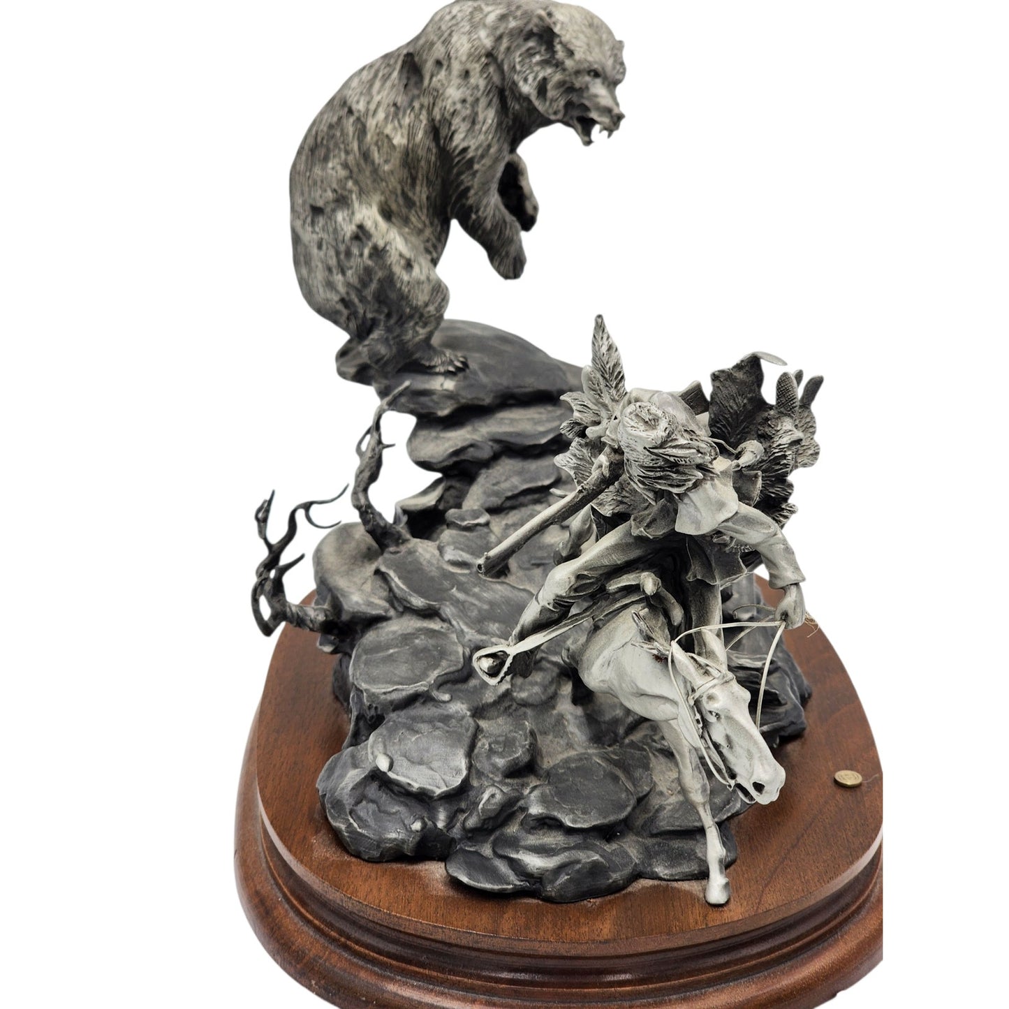Chilmark Pewter Bear Meet Sculpture Star Liana York 1984 Limited Western 9"