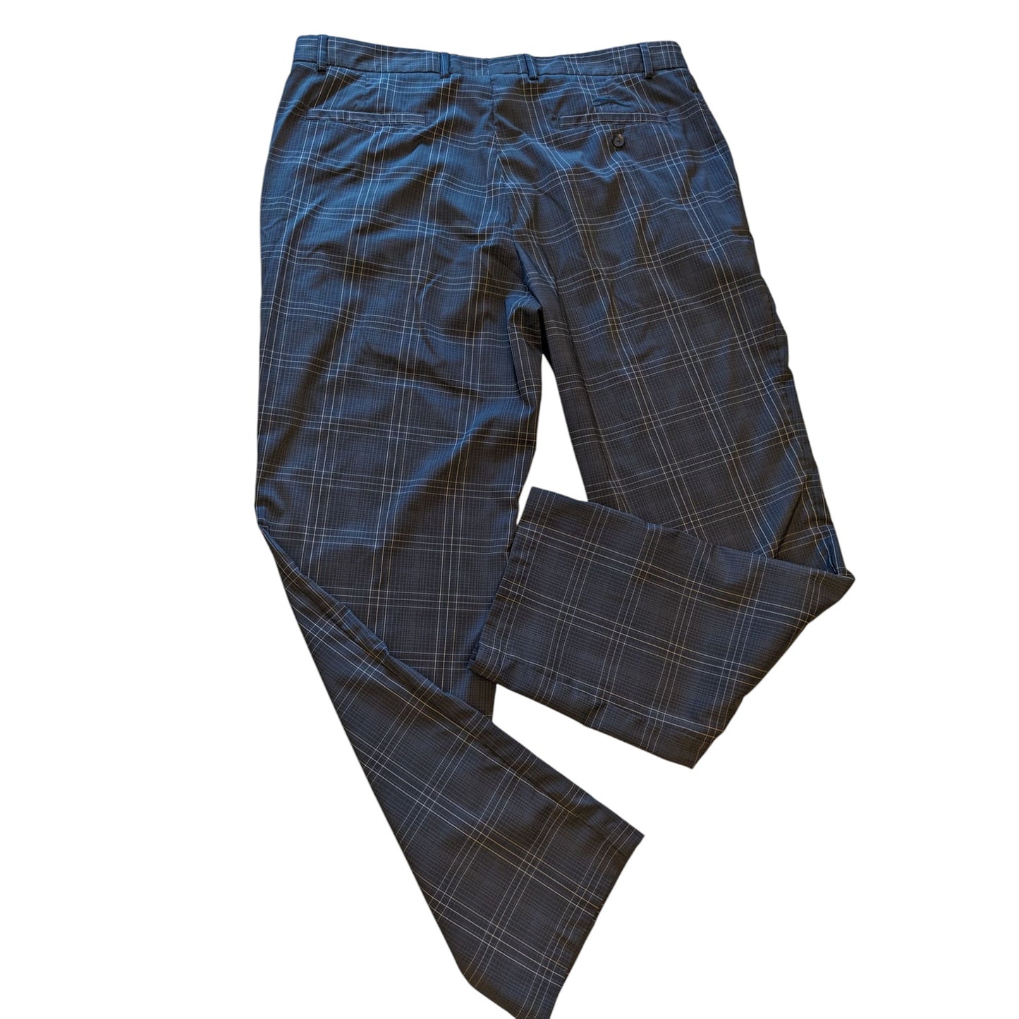 Slazenger Pants Mens 38x32 Plaid Golf Trousers Stretch Polyester Spandex Stretch