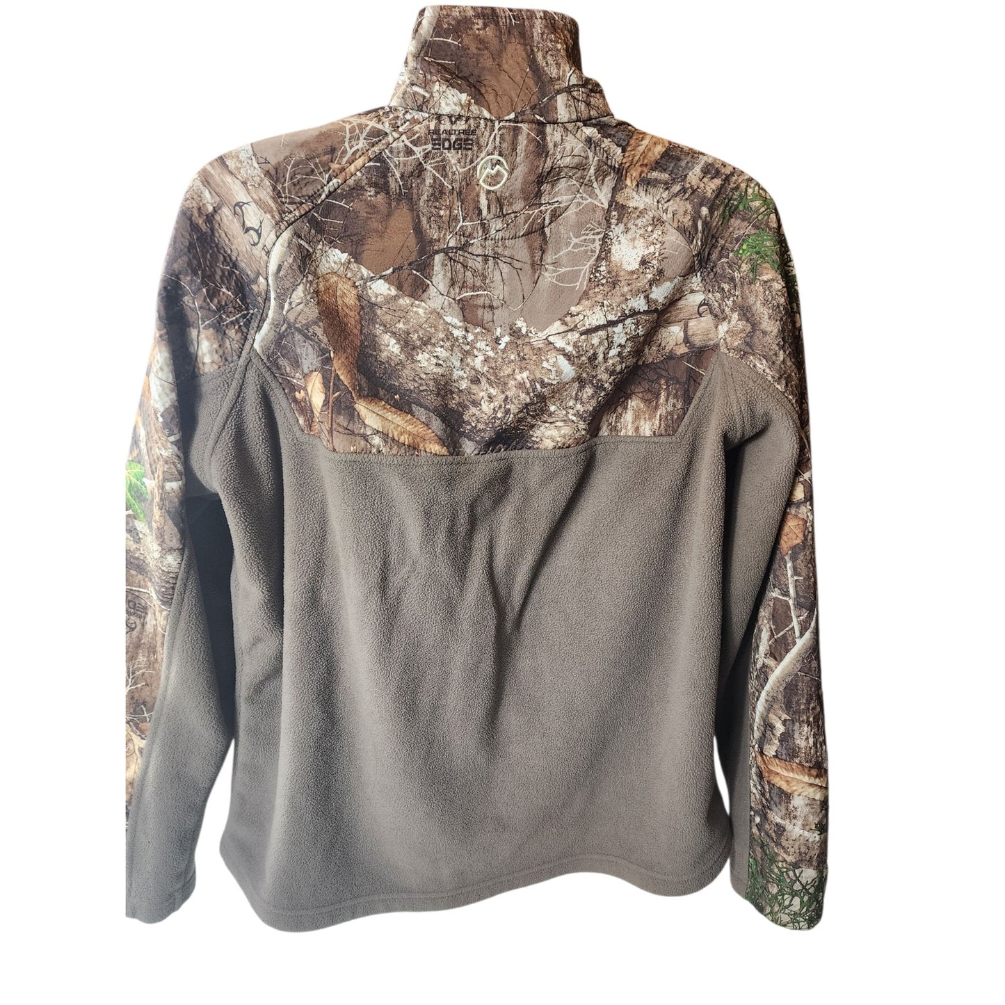 Magellan Outdoors Mens Large Realtree Edge Camo Zip Fleece Jacket Hunting Hiking