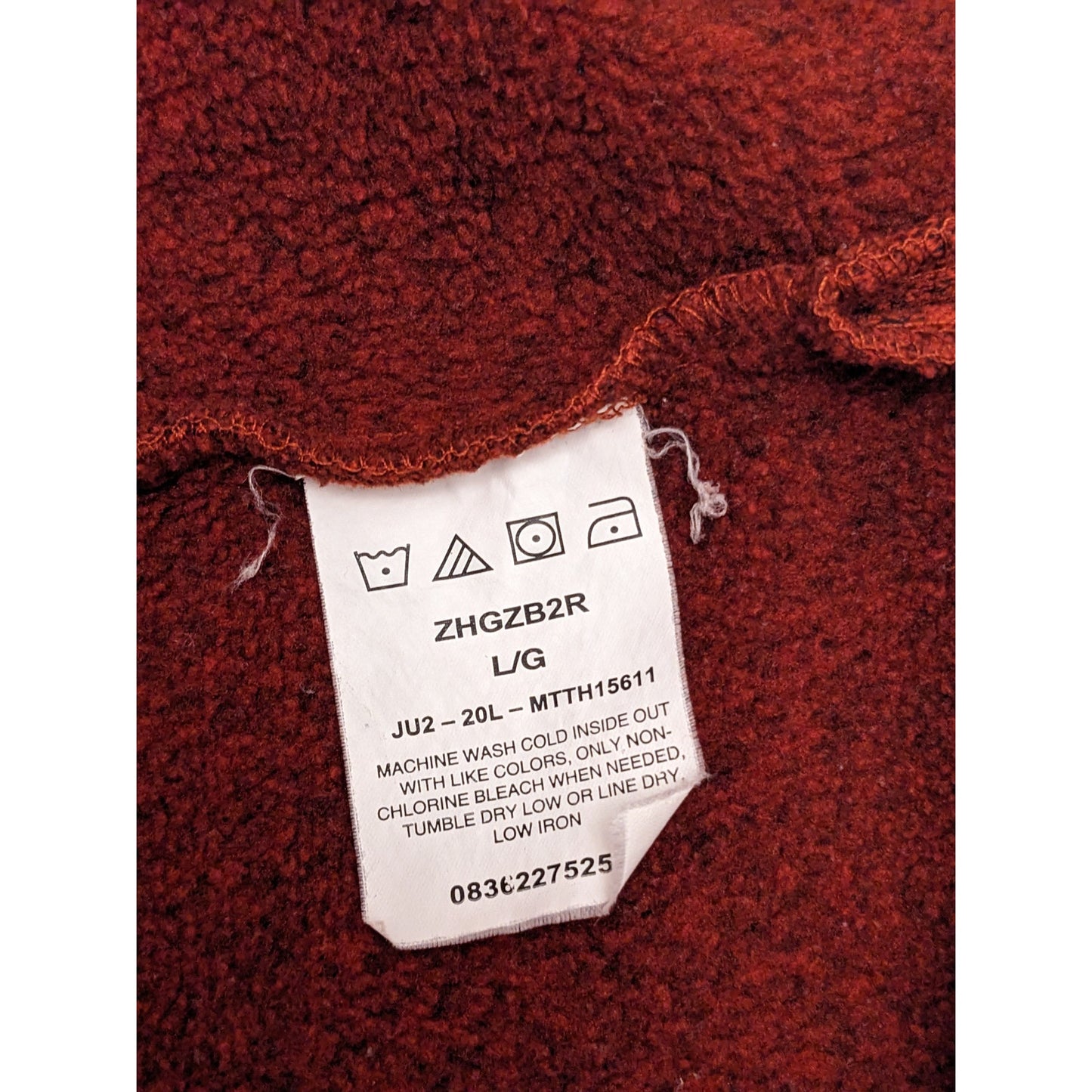 Wrangler Pullover Sweater Men Large Red Zip Fleece Pullover Sweater Polyester