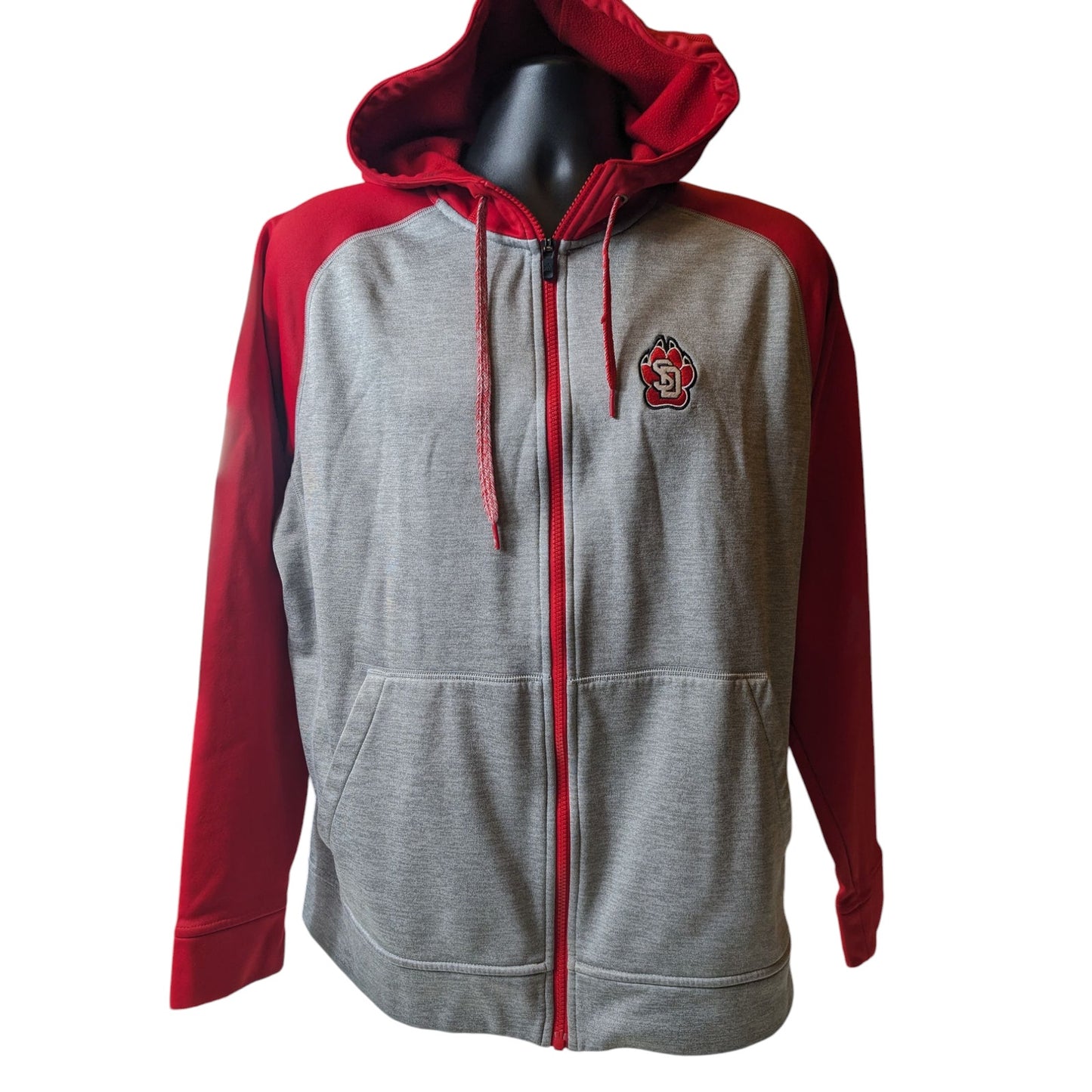 Adidas Team Issue Hoodie Mens Large South Dakota Coyotes Fleece Zip Climawarm