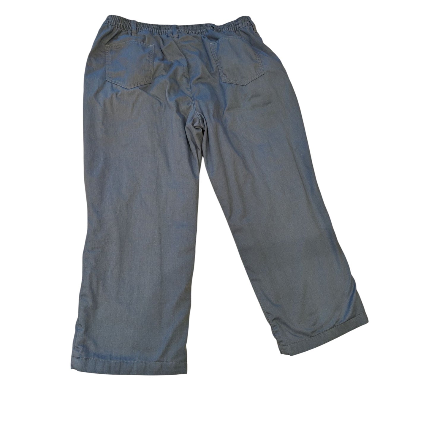 Haband Ice House Flannel Lined Slacks Mens 44 S Blue Elastic Waist Winter Pants