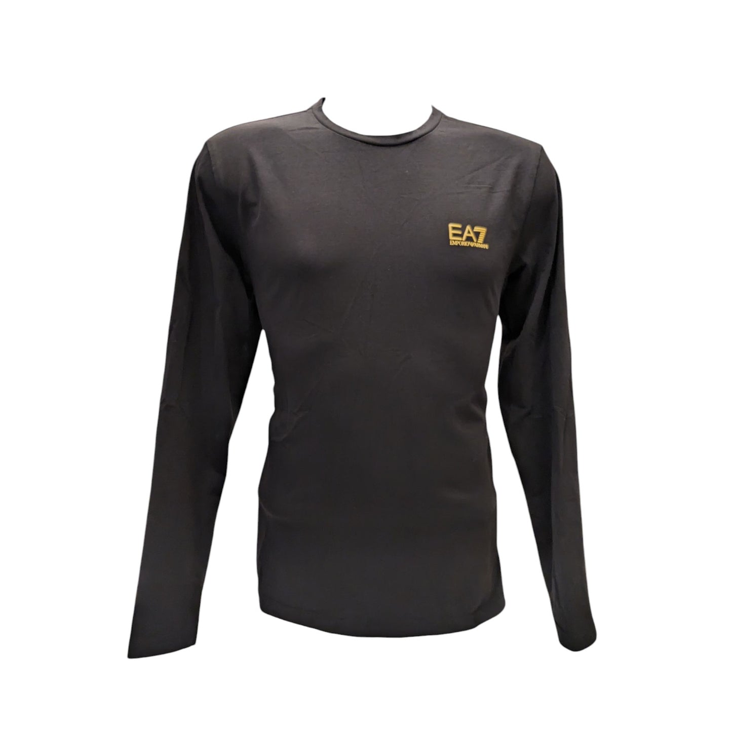 Emporio Armani EA7 Shirt Mens XL Black Long Sleeve Logo Streetwear Athleisure