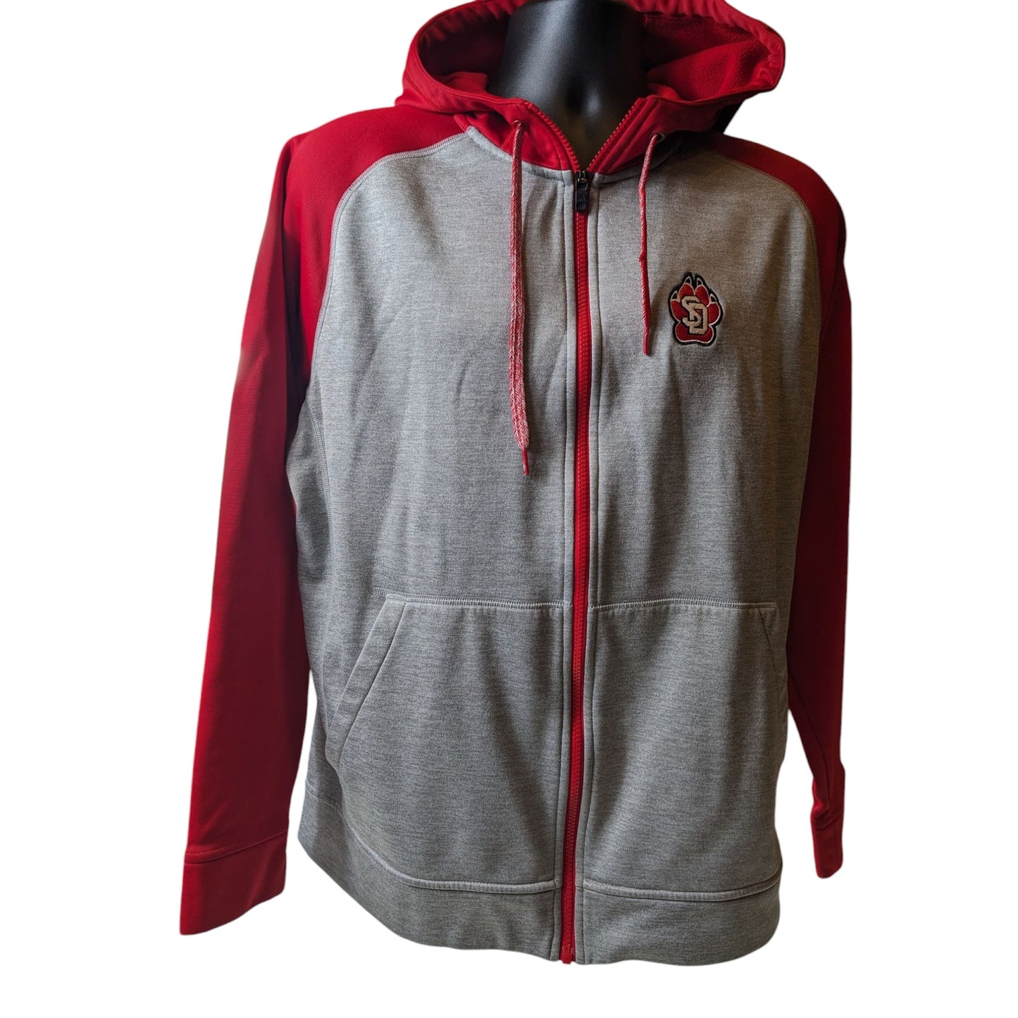 Adidas Team Issue Hoodie Mens Large South Dakota Coyotes Fleece Zip Climawarm