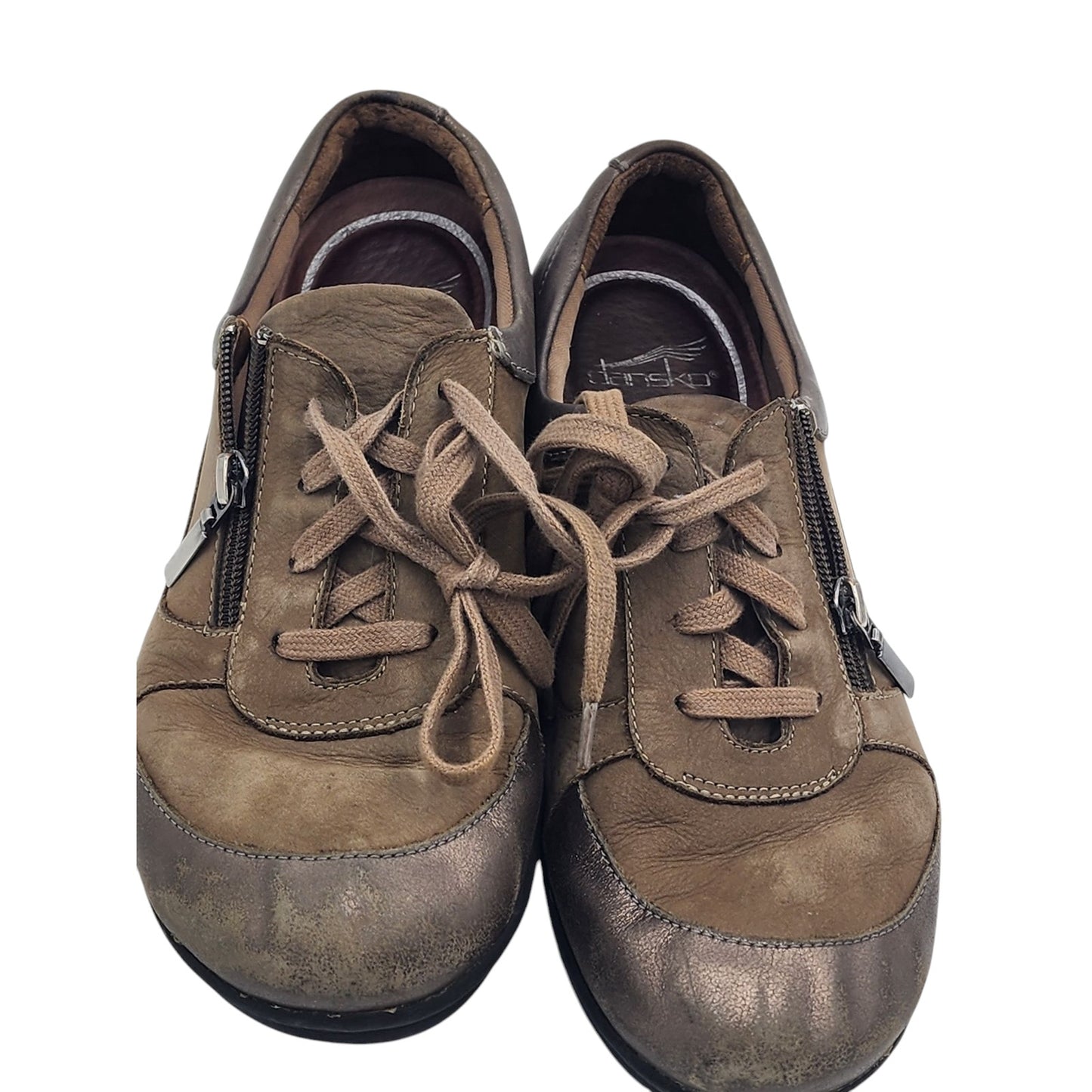 Dansko Shoes Womens 9.5-10 EU 40 Loretta Leather Comfort Zip Sneakers 9108150215