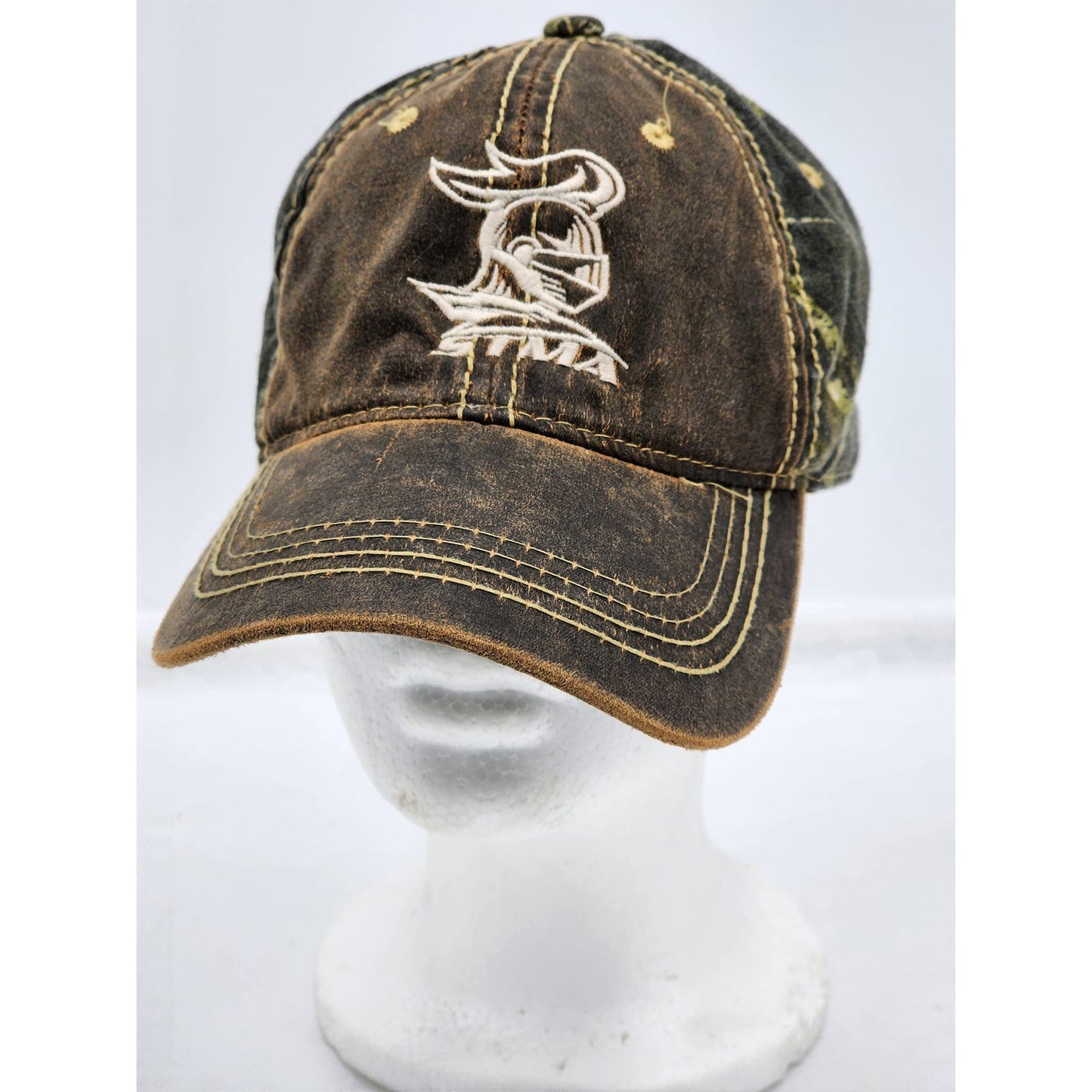 Port Authority Hat STMA Knights Baseball Cap Camo Distressed Adjustable Strap