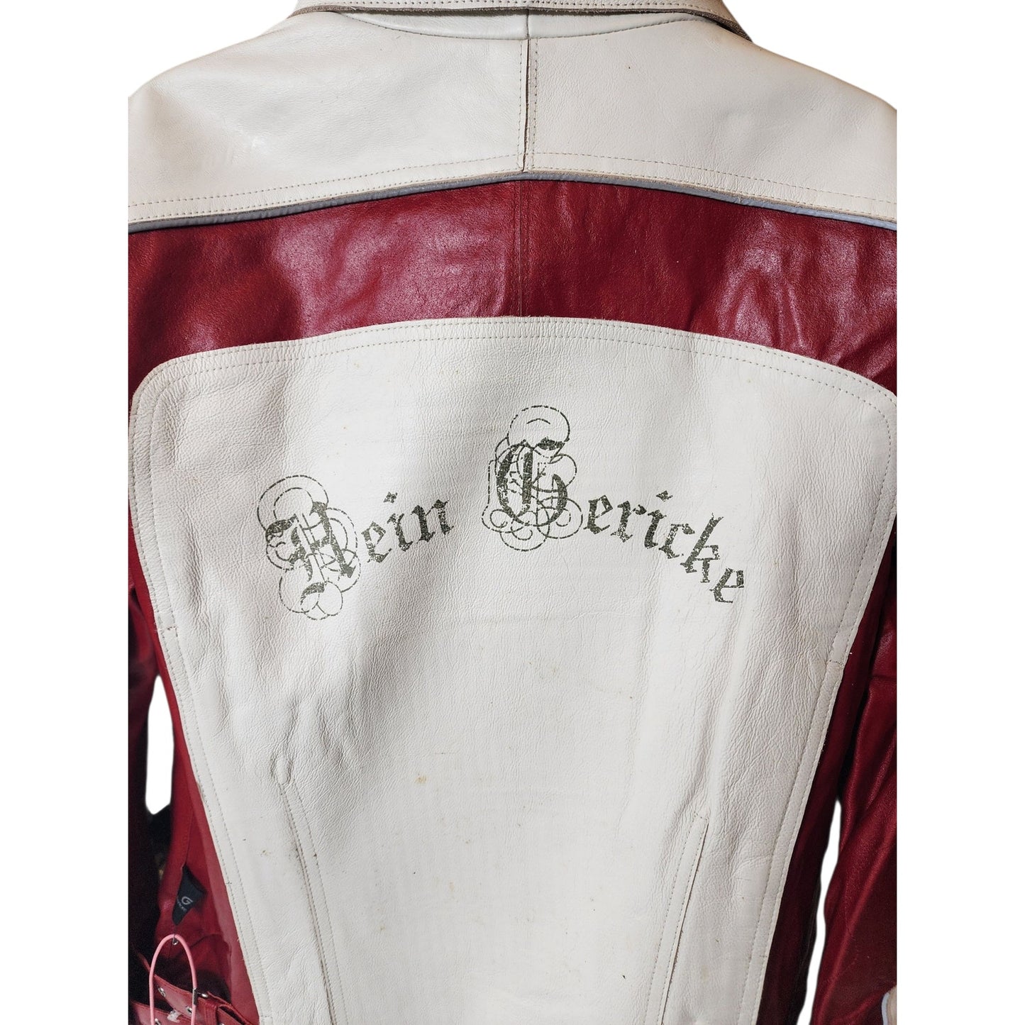 Hein Gericke Leather Motorcycle Jacket Size 14 Racing Quilted Lining Retro Biker