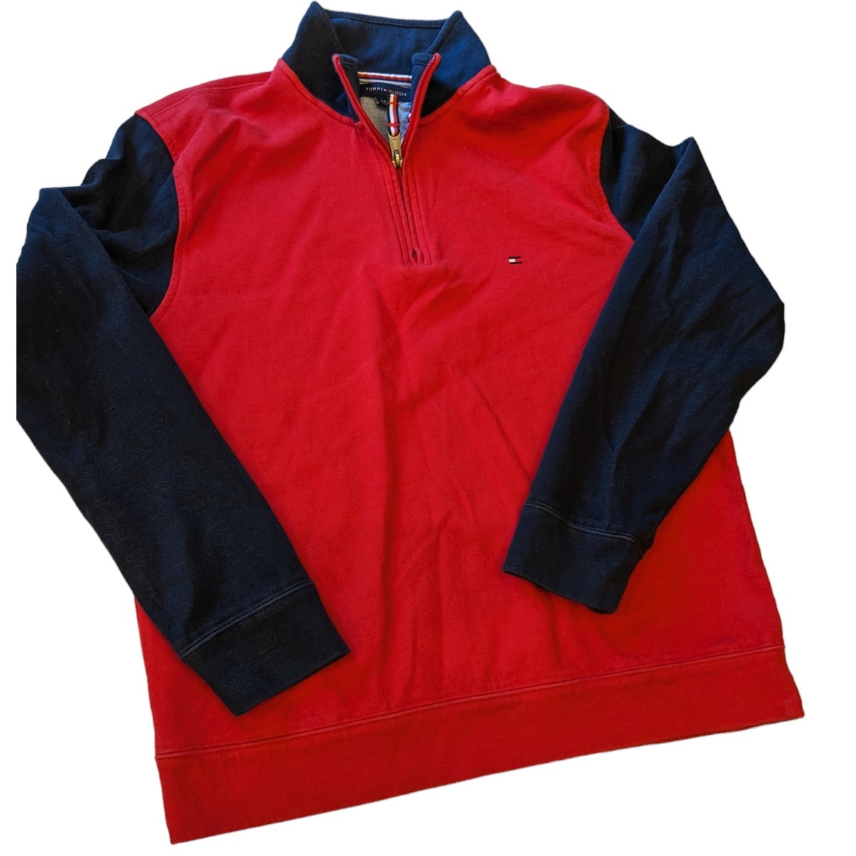 Tommy Hilfiger Pullover Sweater Mens Large Sweatshirt Classic Preppy Colorblock