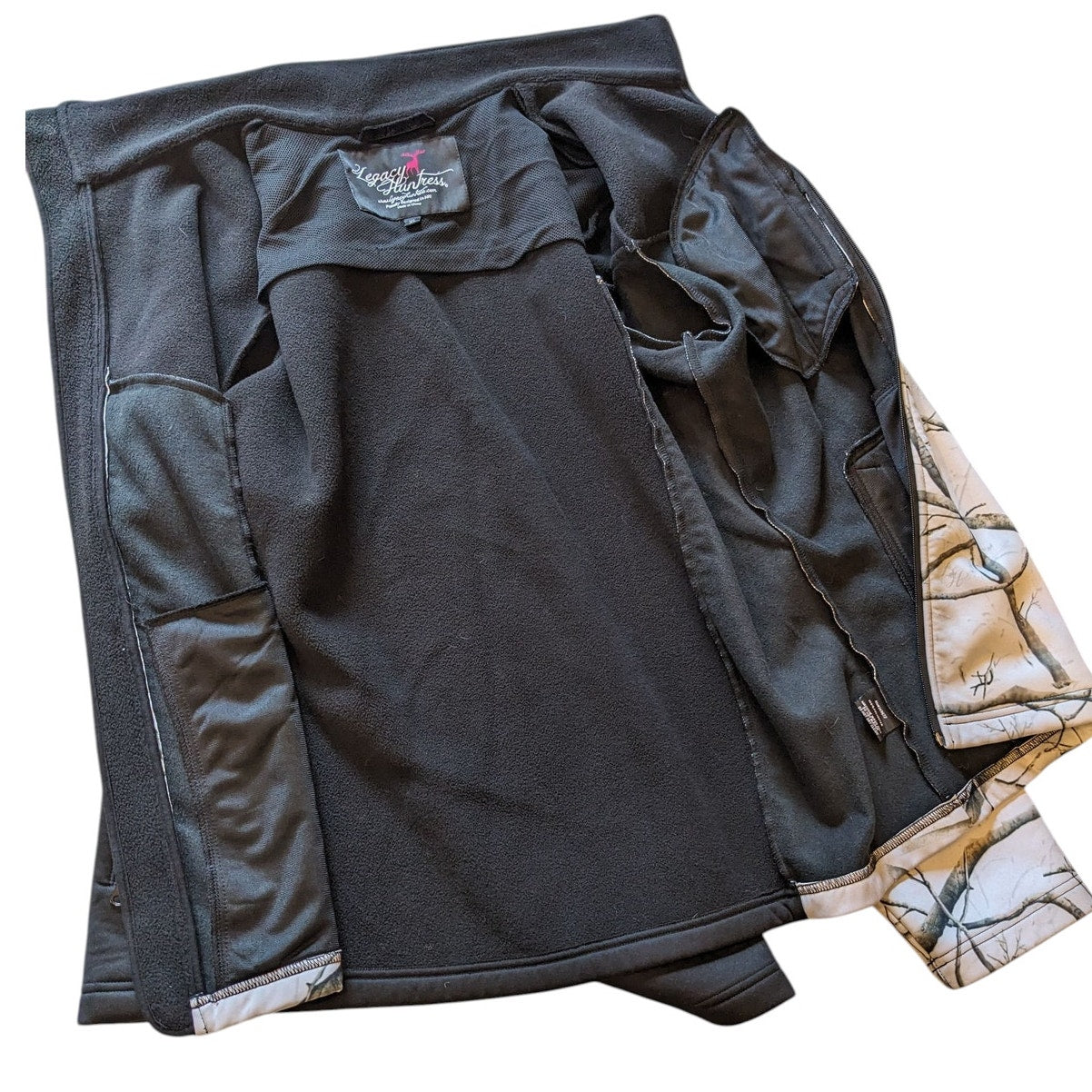 Legacy Huntress Jacket Women XL Camo Softshell Hunting Fleece Zip Up Windbreaker