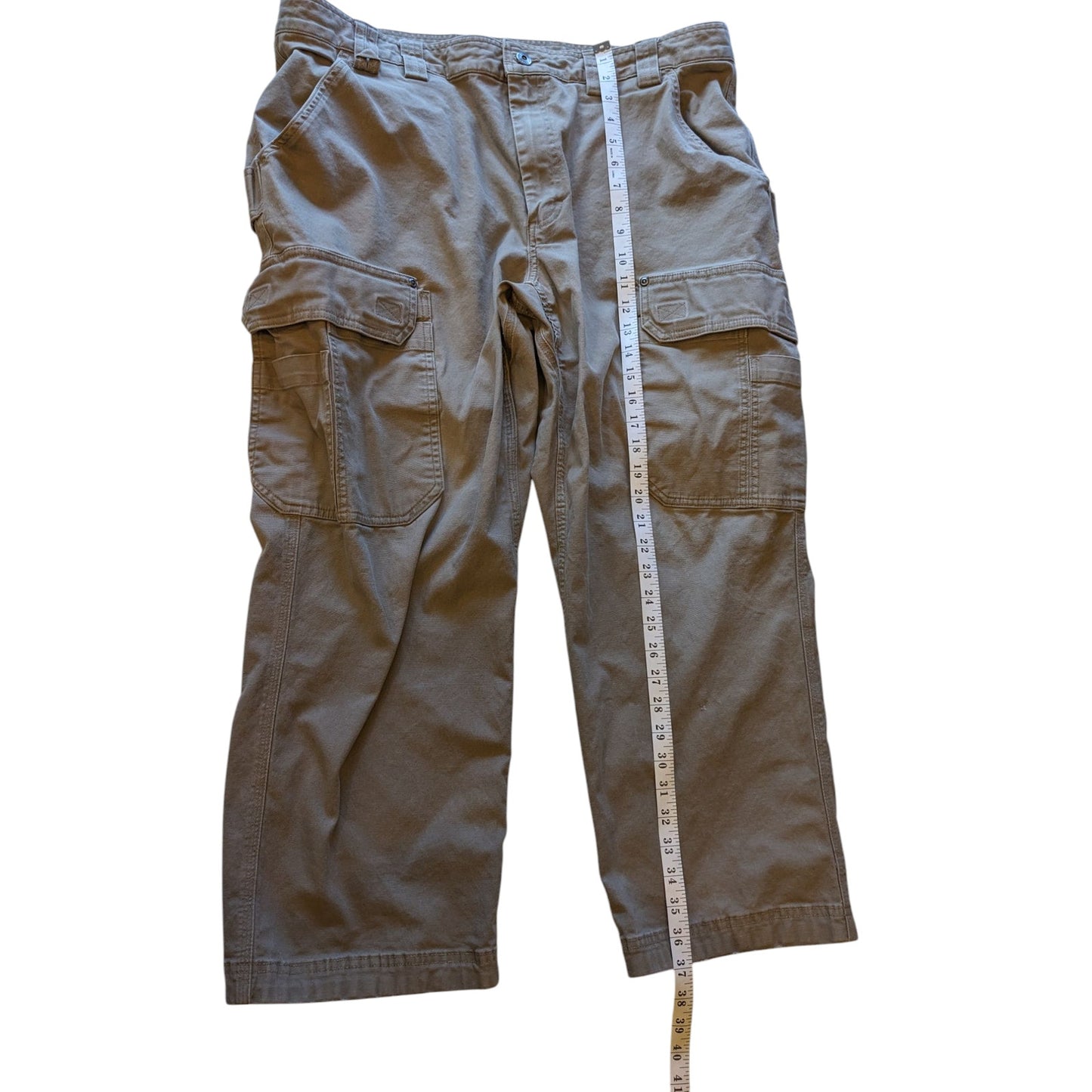 Duluth Trading Pants Men 42x28 Flex Fire Hose Cargo Work Durable Heavy Duty