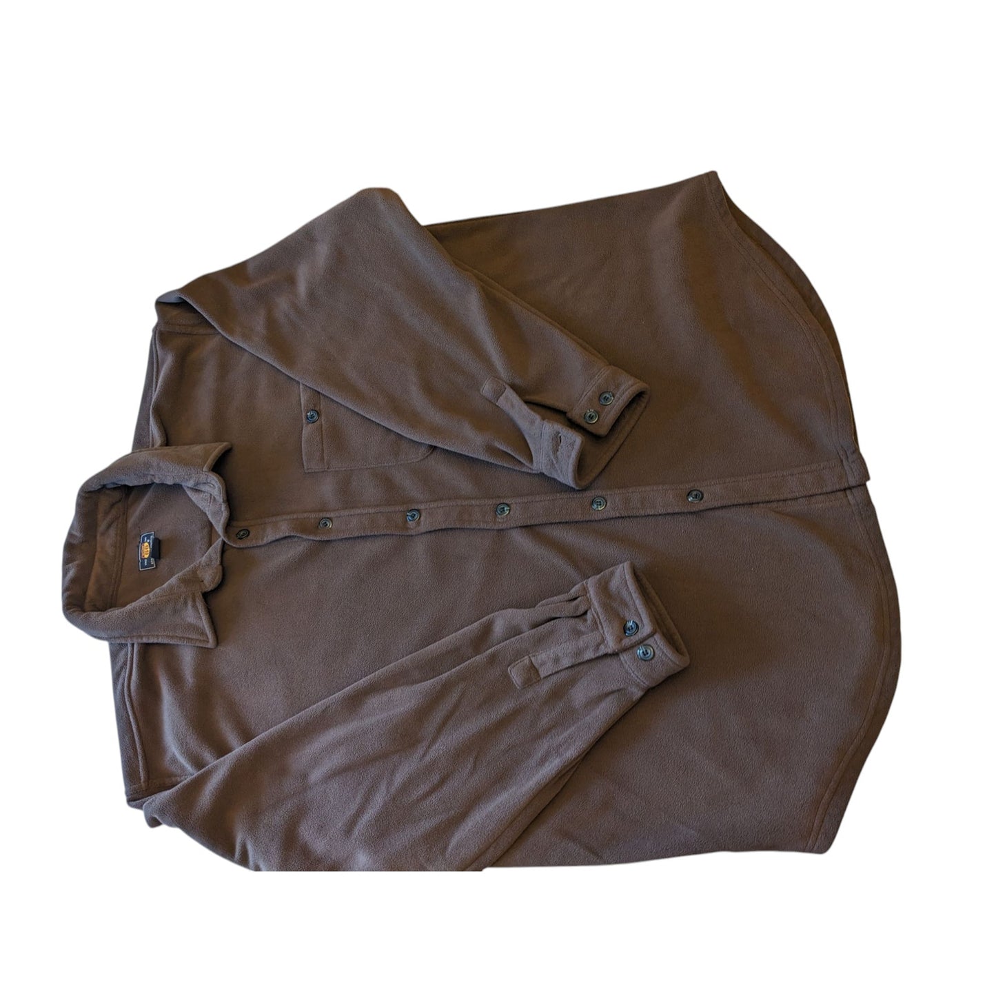 Route 66 Shirt Mens XL Brown Fleece Button Up Long Sleeve Jacket Overshirt Layer