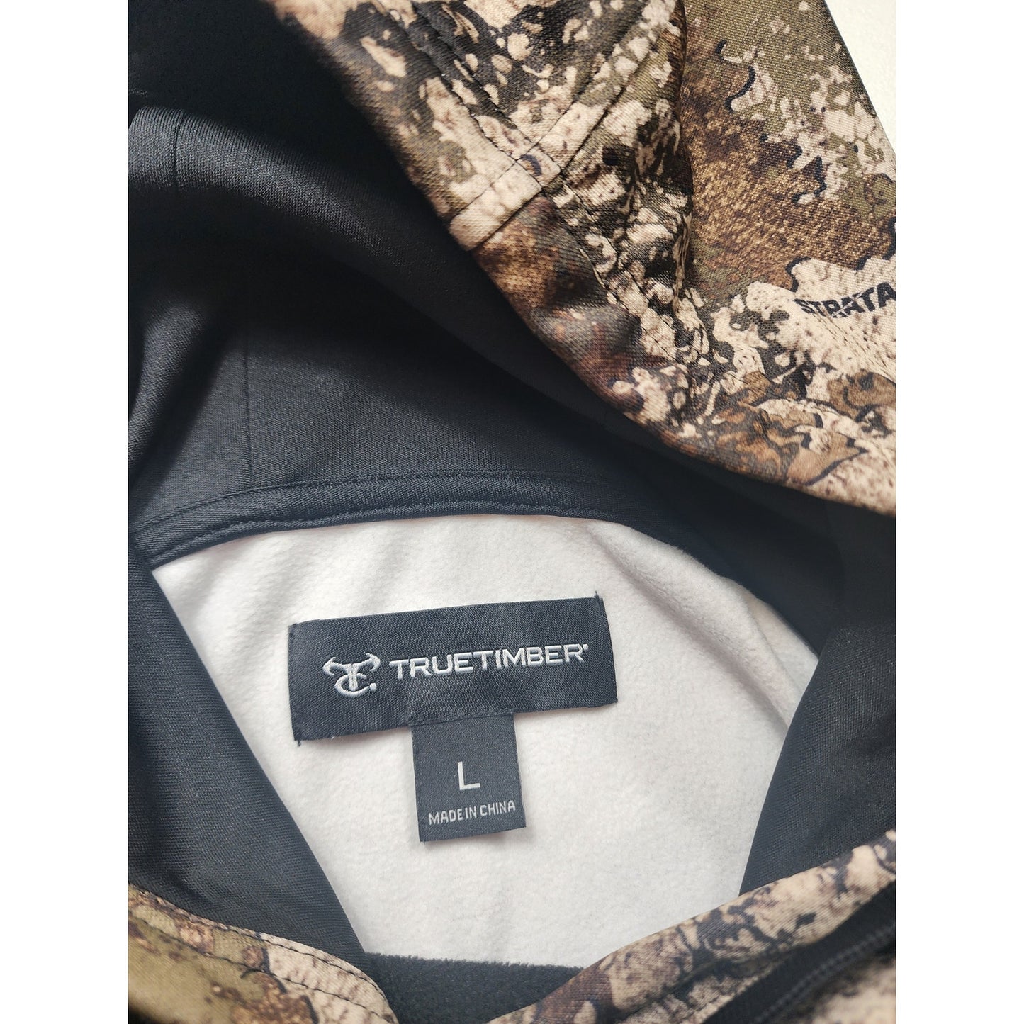 TrueTimber Hoodie Men Large Camo Pullover Strata Fleece Lined Hunting Sweatshirt