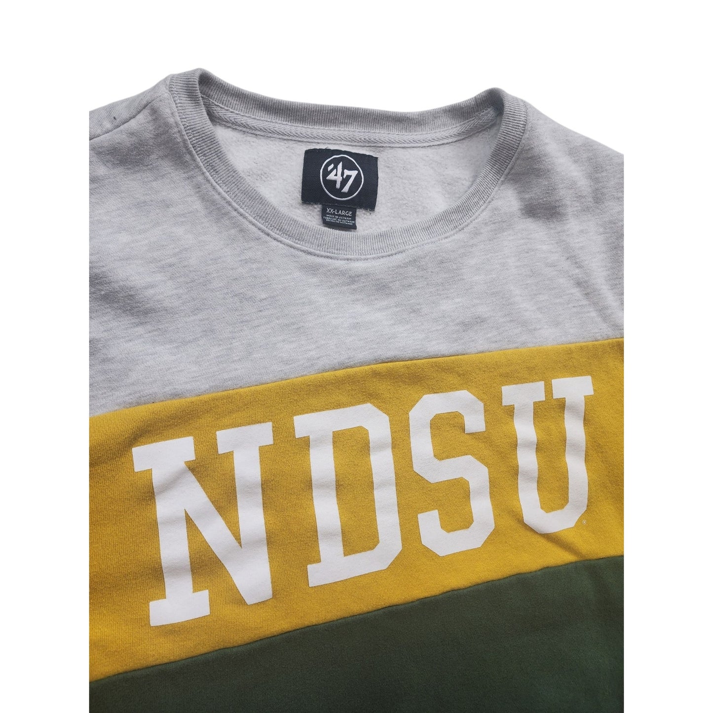47 Brand NDSU Crewneck Sweatshirt Mens XXL North Dakota State Bison Colorblock