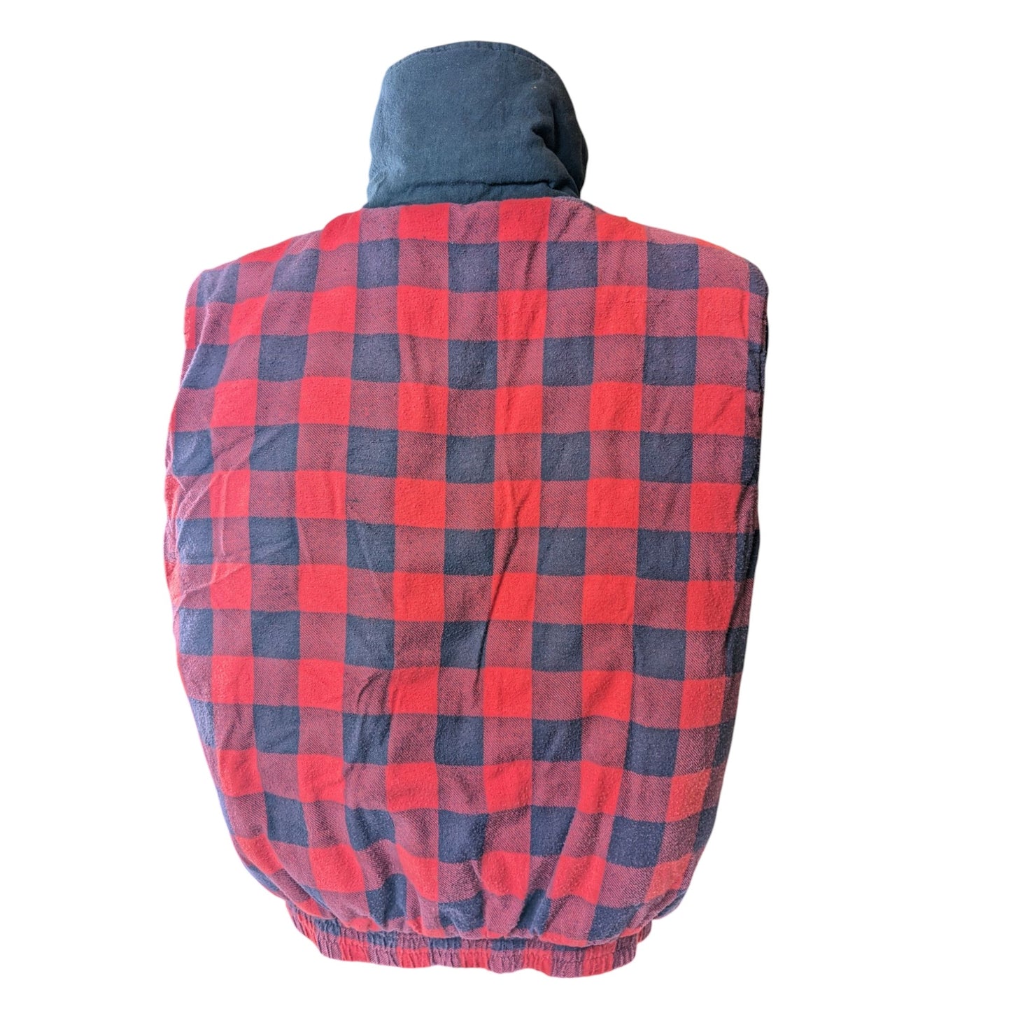 GreatLand Vest Men Medium Buffalo Plaid Flannel Fleece Sleeveless Zip Lumberjack