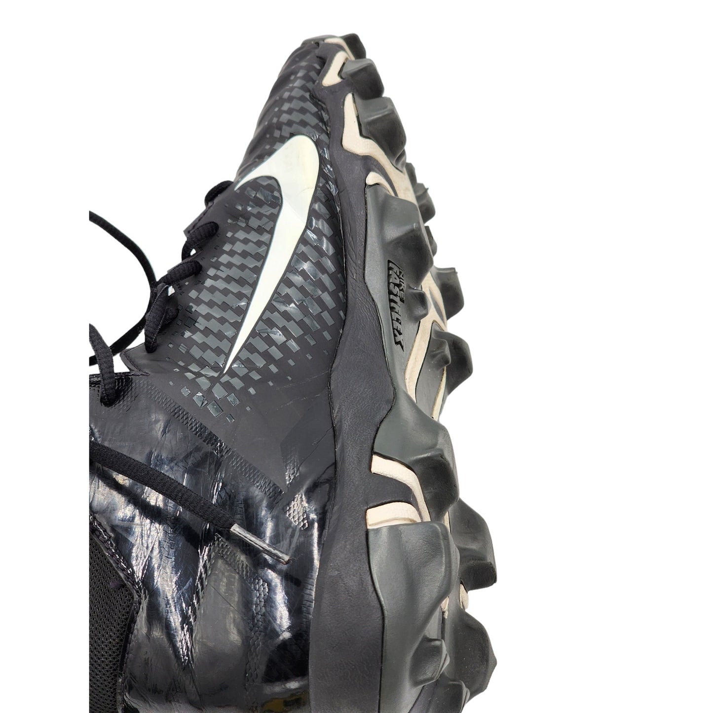 Nike Alpha Menace Shark 3 Football Cleats Mens Size 13 Black White FastFlex