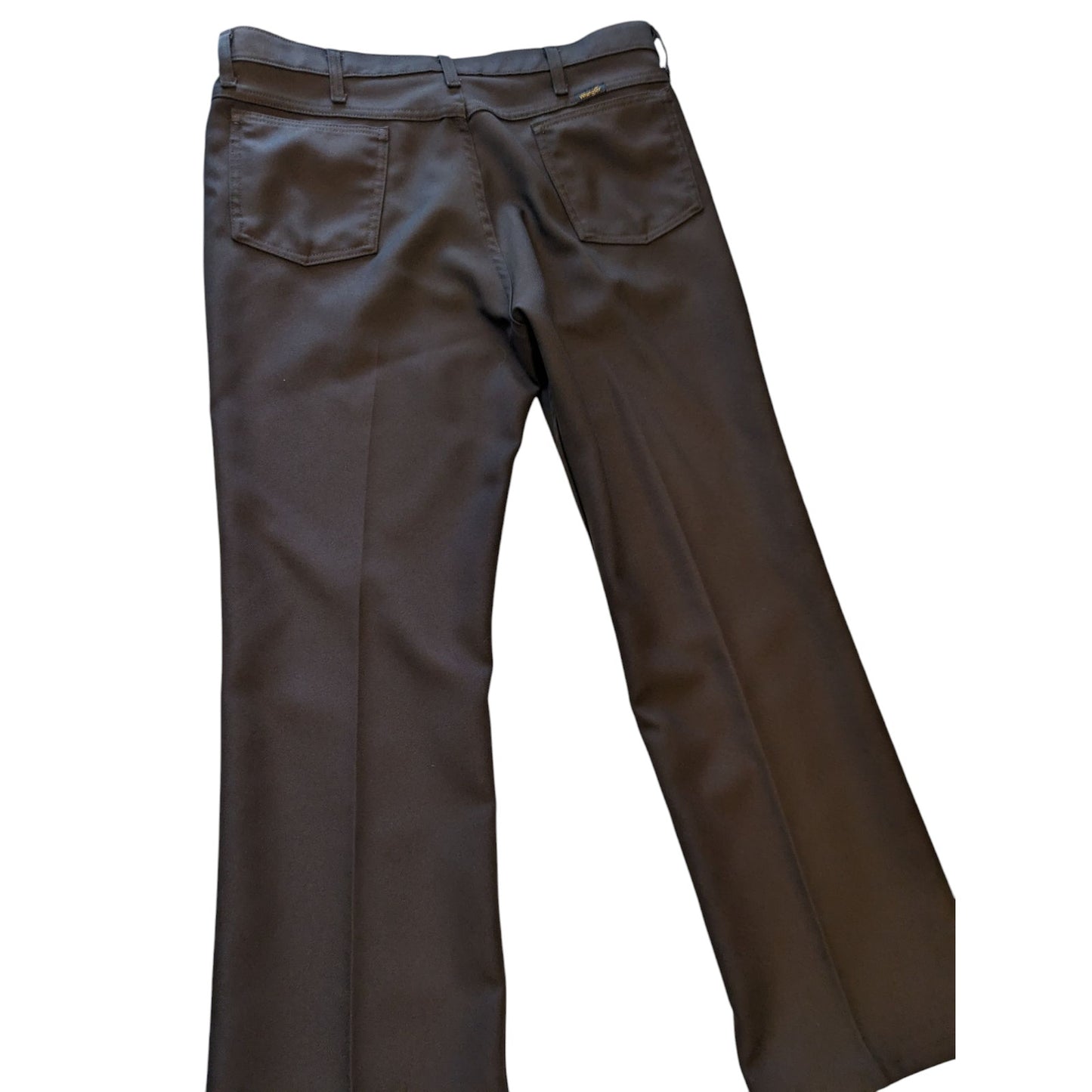 Wrangler Pants Mens 38x30 Brown Workwear Western Wrancher Polyester Trousers \\