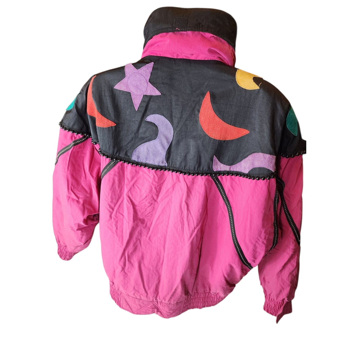 Mulberry Street Ski Jacket Womens Medium Colorblock Fleece Winter 80s 90 Vibes