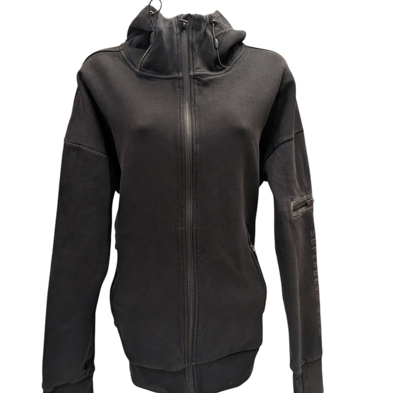 Superdry Hoodie Men Medium Women Large Zip Athletic Sweatshirt Tech Activewear