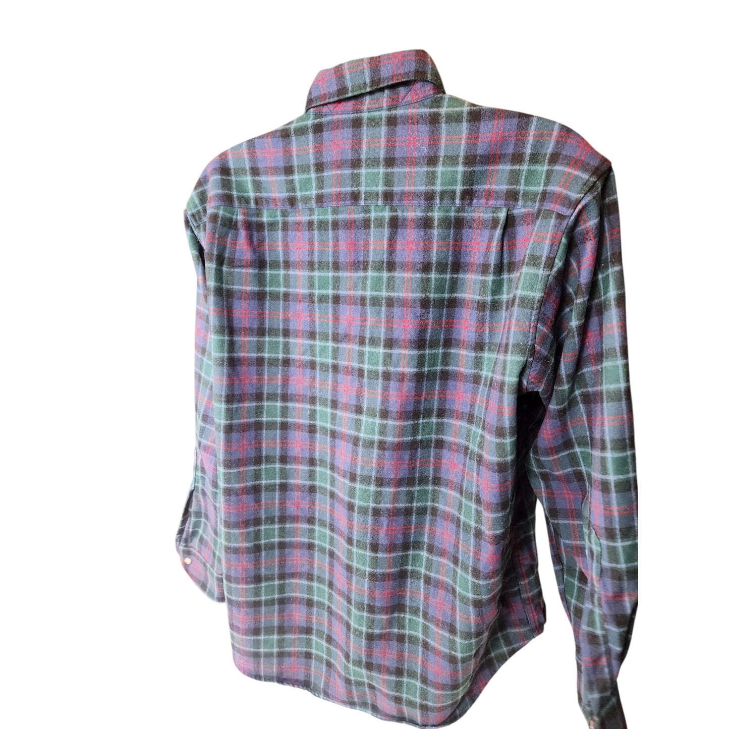 Pendleton Fireside Flannel Shirt Mens Large Wool Tartan Plaid Vintage Lumberjack
