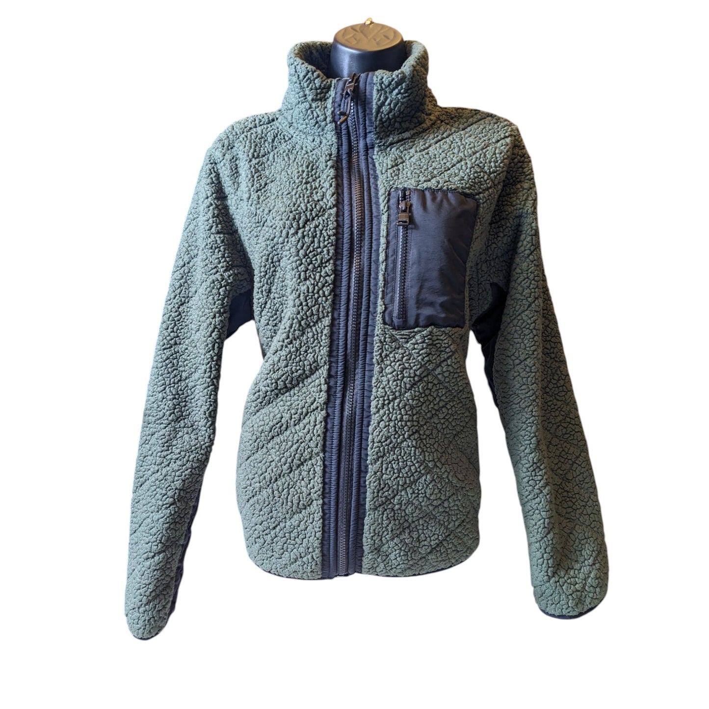 Calvin Klein Performance Fleece Jacket Womens XL Sherpa Zip Outdoor Hiking Layer